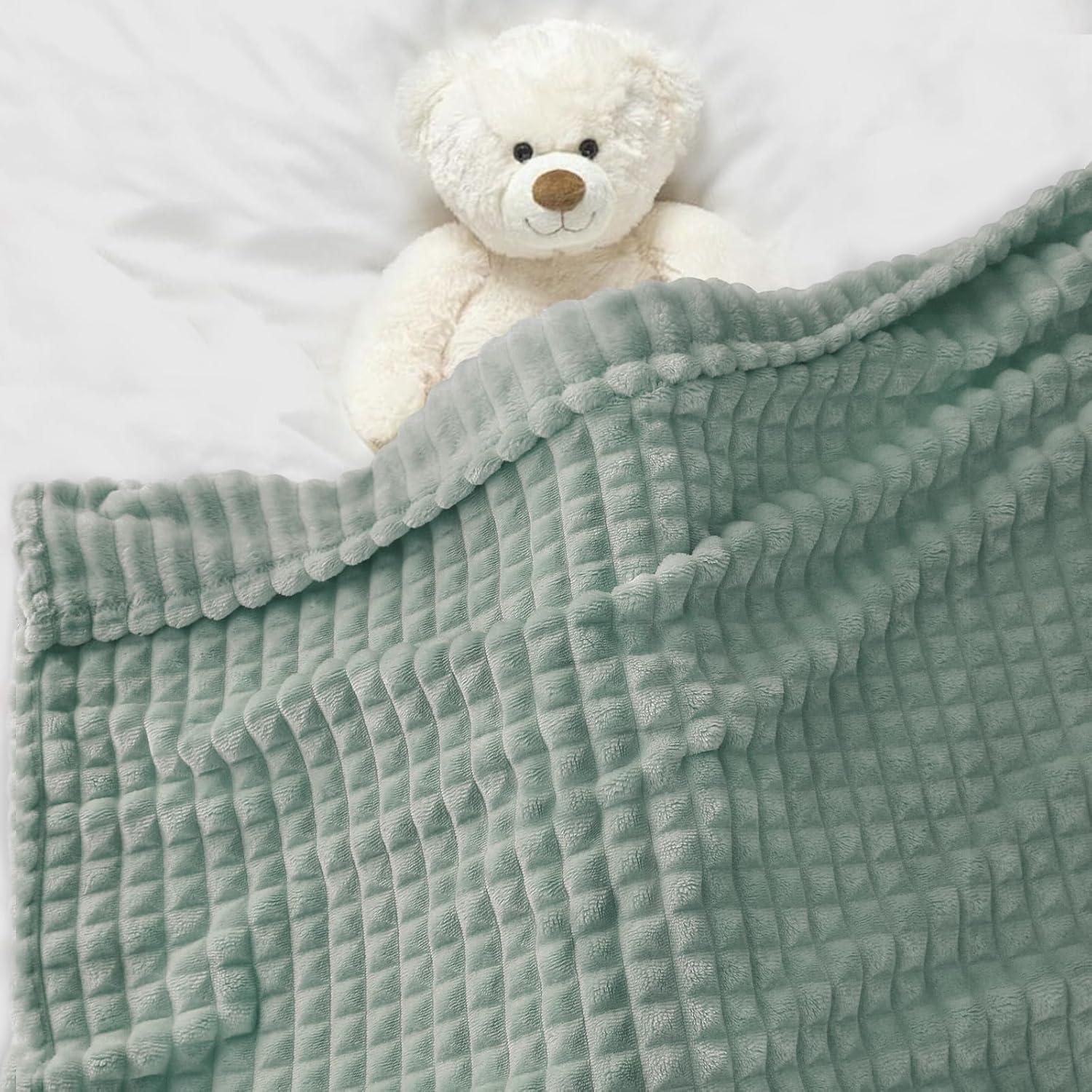 Manta de Franela 3D HOMRITAR Verde Salvia 76x102 cm Unisex