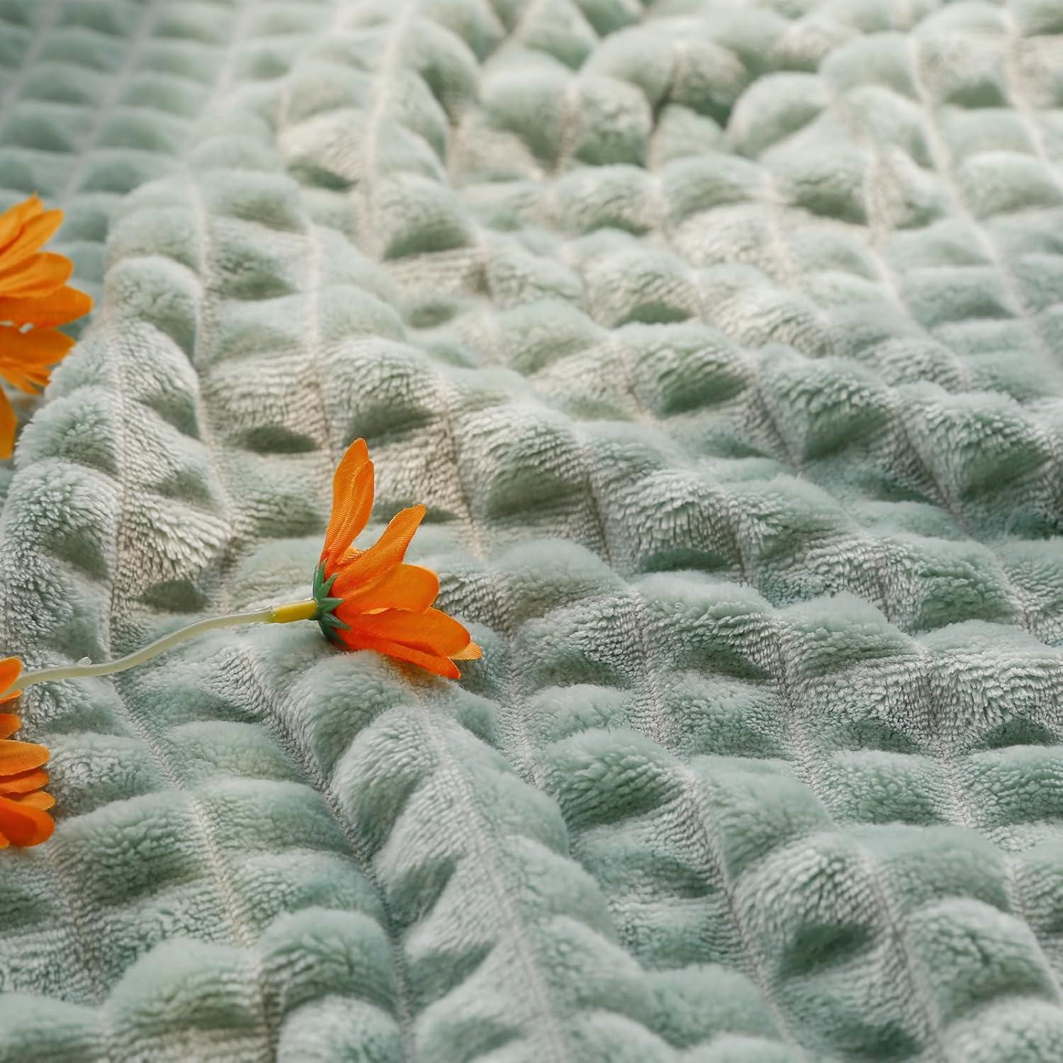 Manta de Franela 3D HOMRITAR Verde Salvia 76x102 cm Unisex