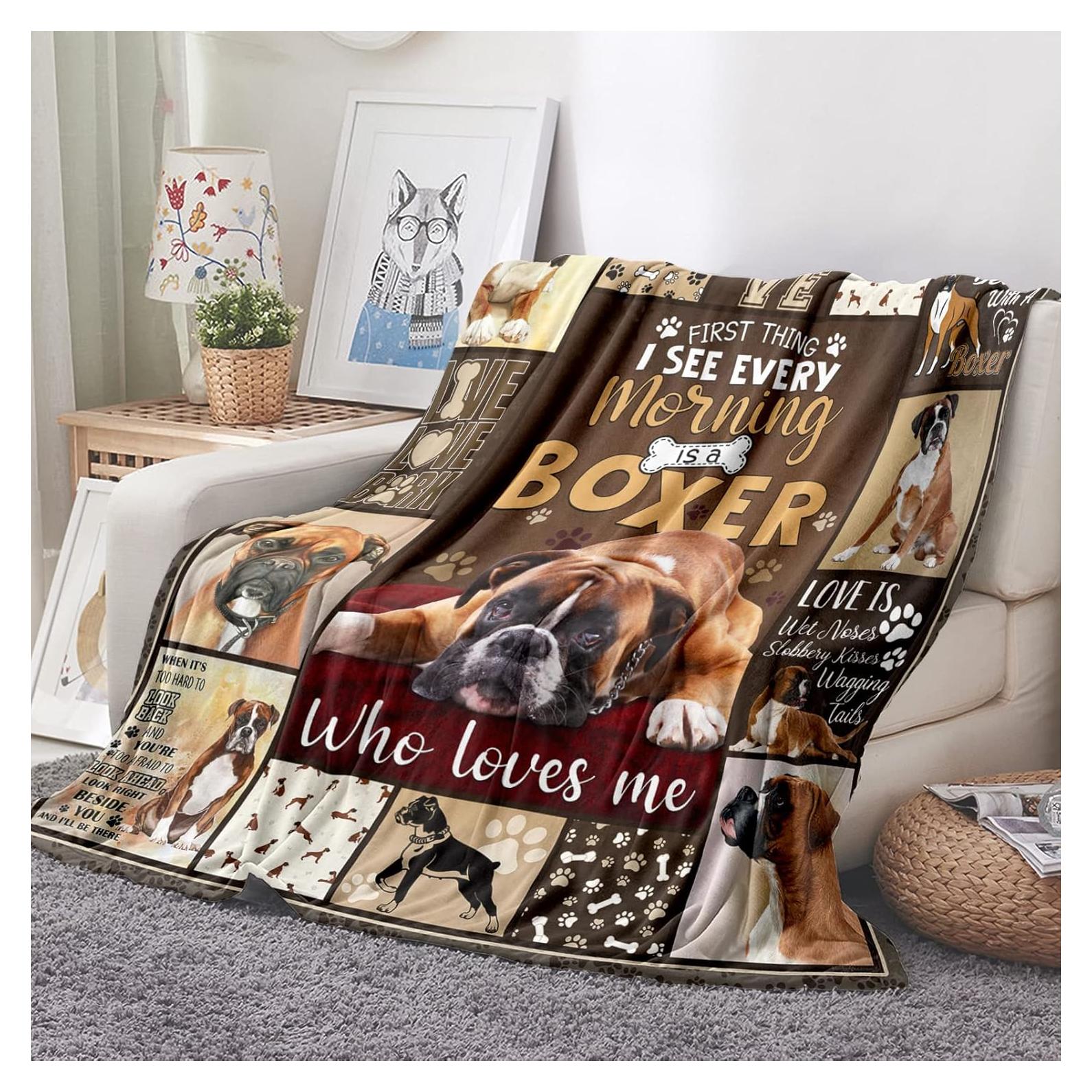 Manta de perro Boxer Tupmnbry 152x203 cm Franela Suave