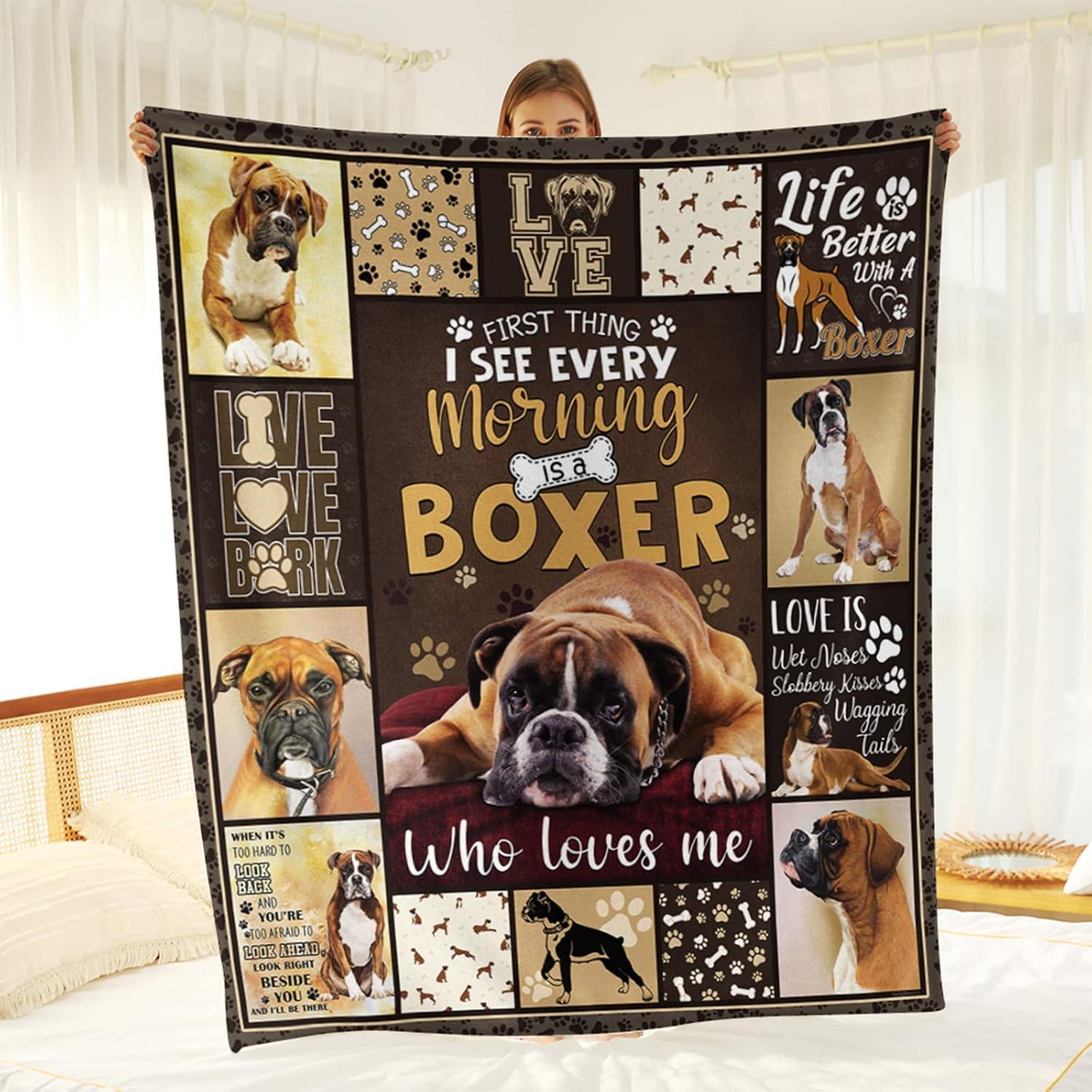 Manta de perro Boxer Tupmnbry 152x203 cm Franela Suave
