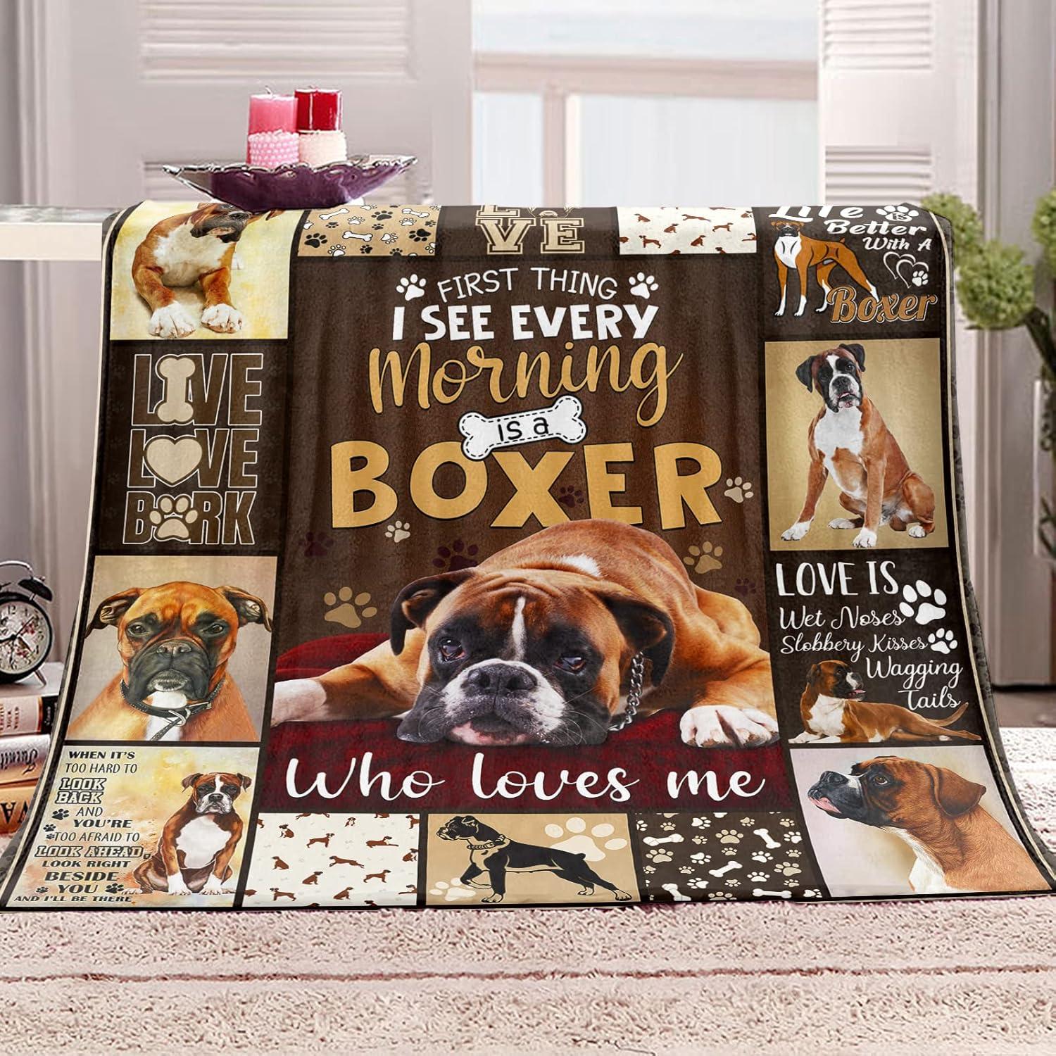 Manta de perro Boxer Tupmnbry 152x203 cm Franela Suave