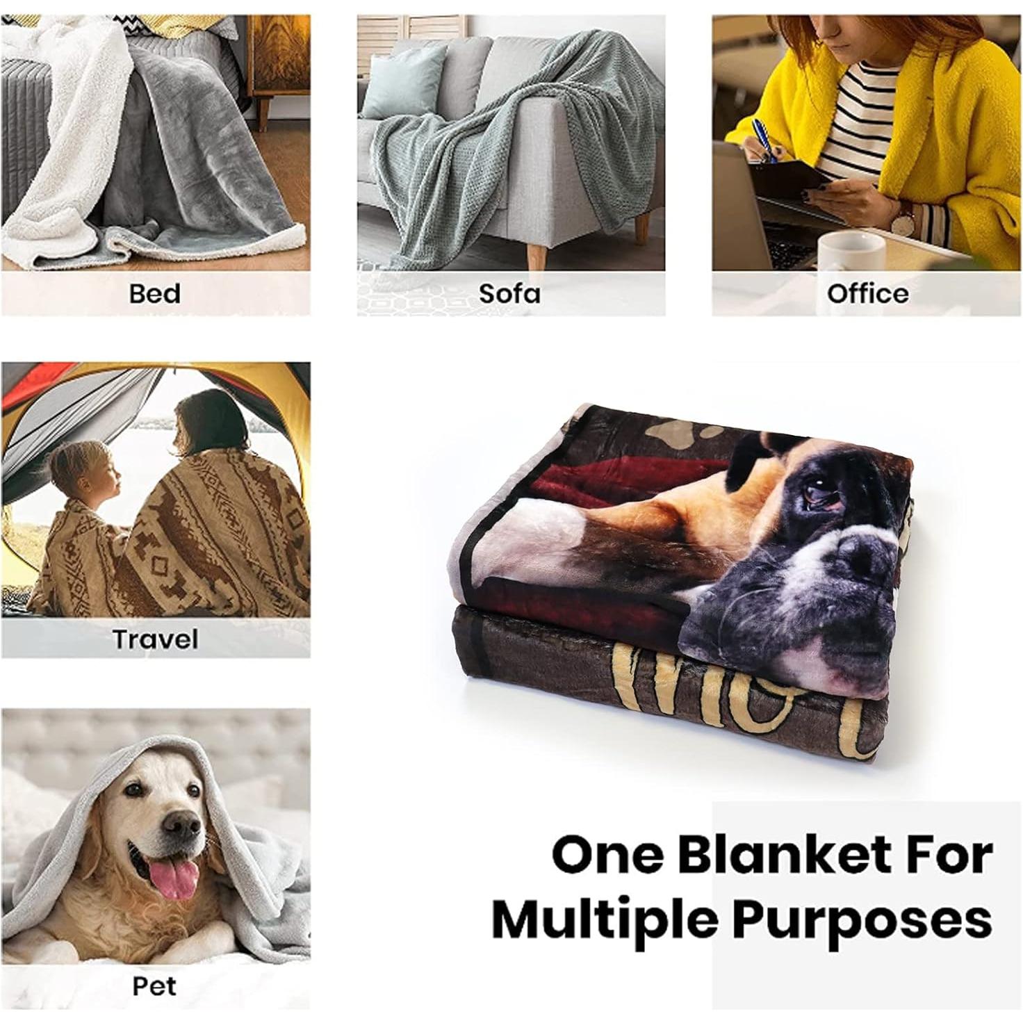 Manta de perro Boxer Tupmnbry 152x203 cm Franela Suave