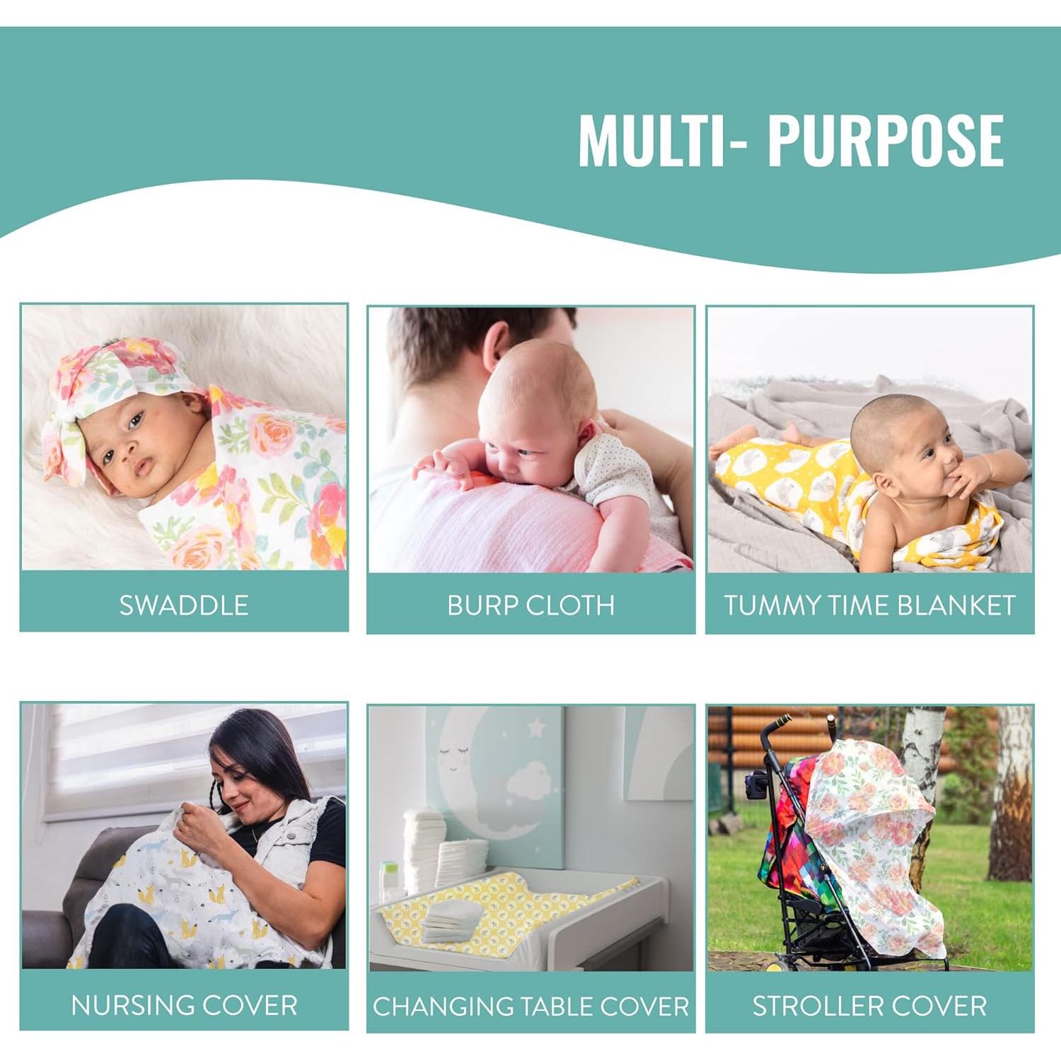 Mantas de Muselina 100% Algodón Featherhead - 2 Paquete Zorros Azules