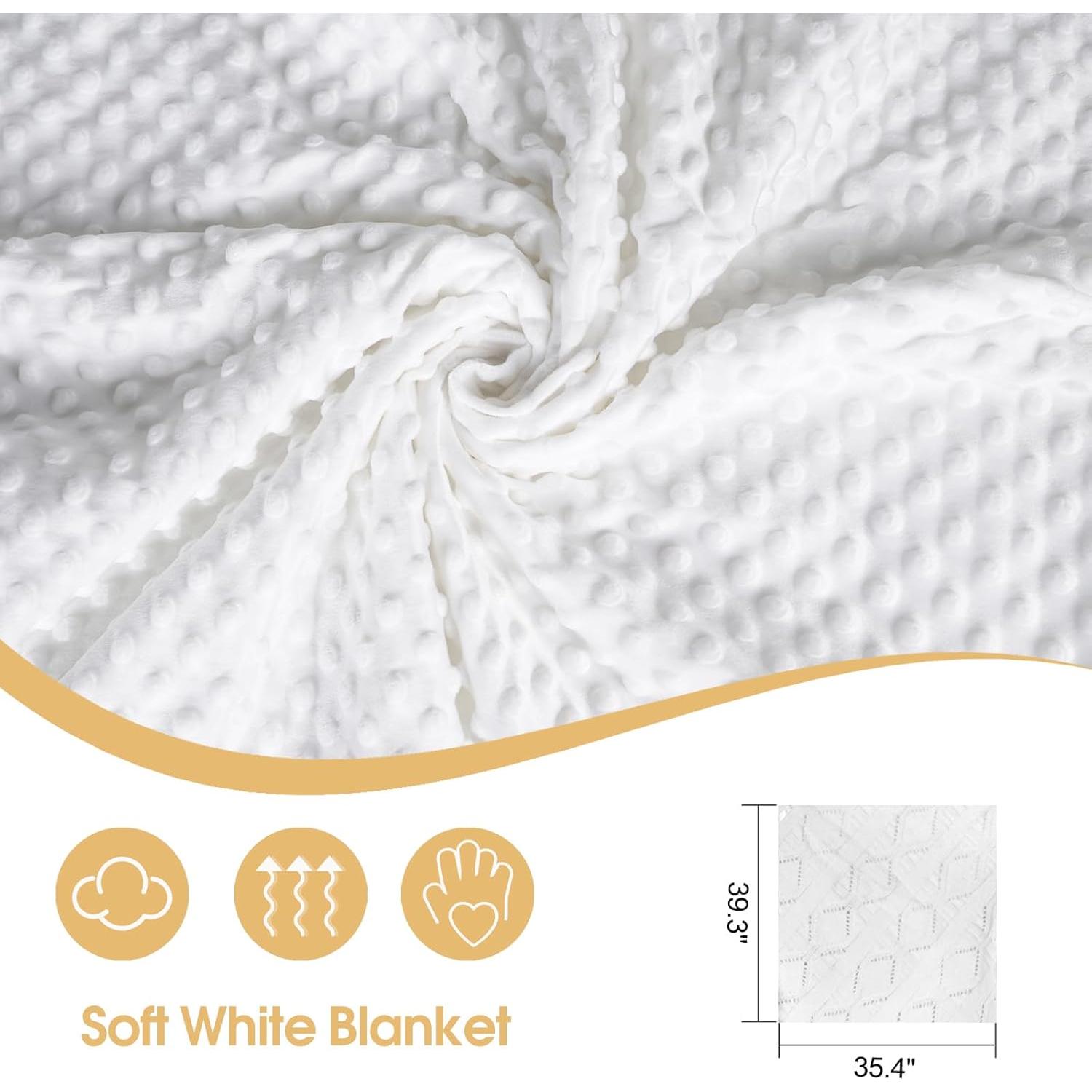 Manta de Bautizo Runeaoys Blanca con Bordados para Bebés