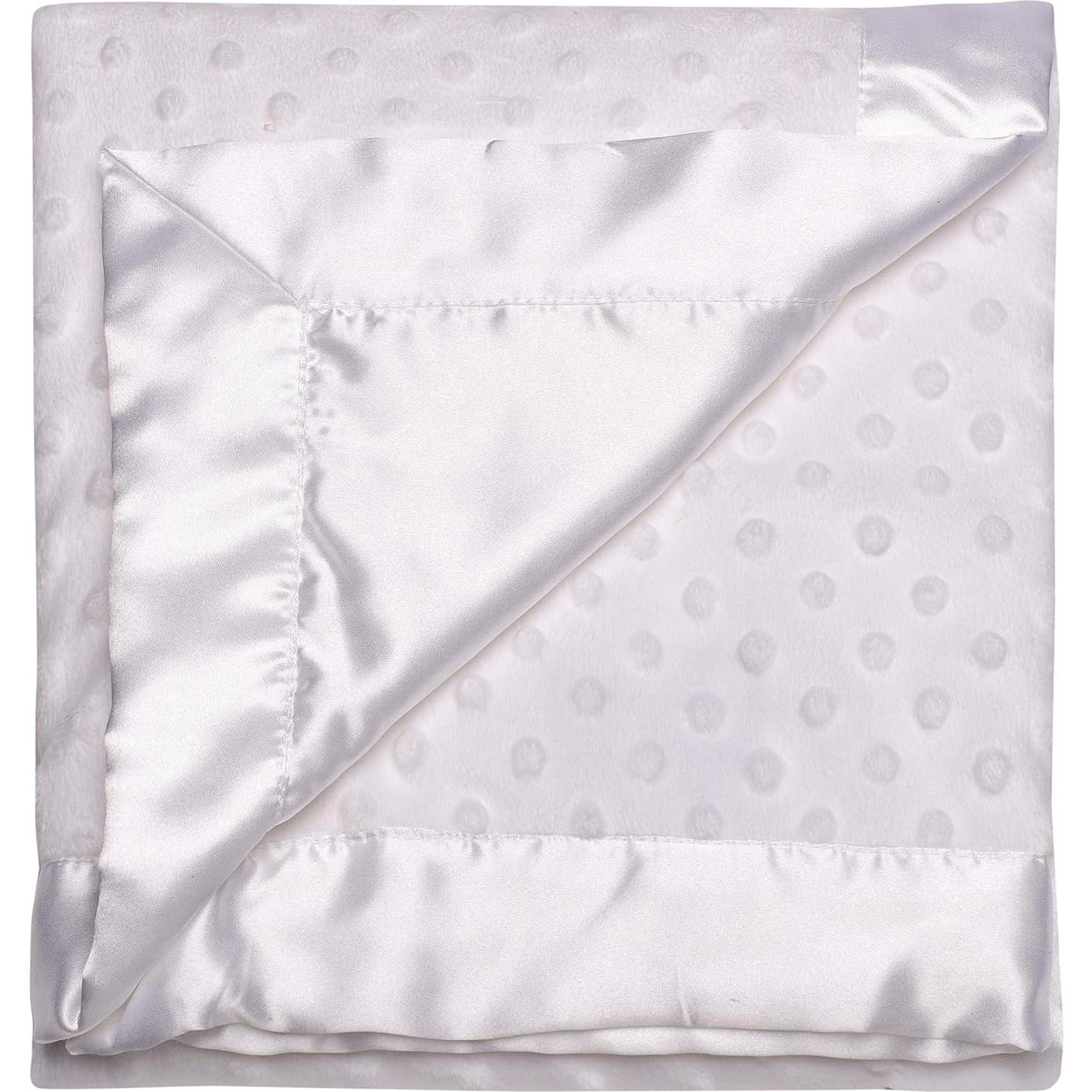 Manta Texturizada Baby Starters Blanca 76x102 cm con Ribete Satén