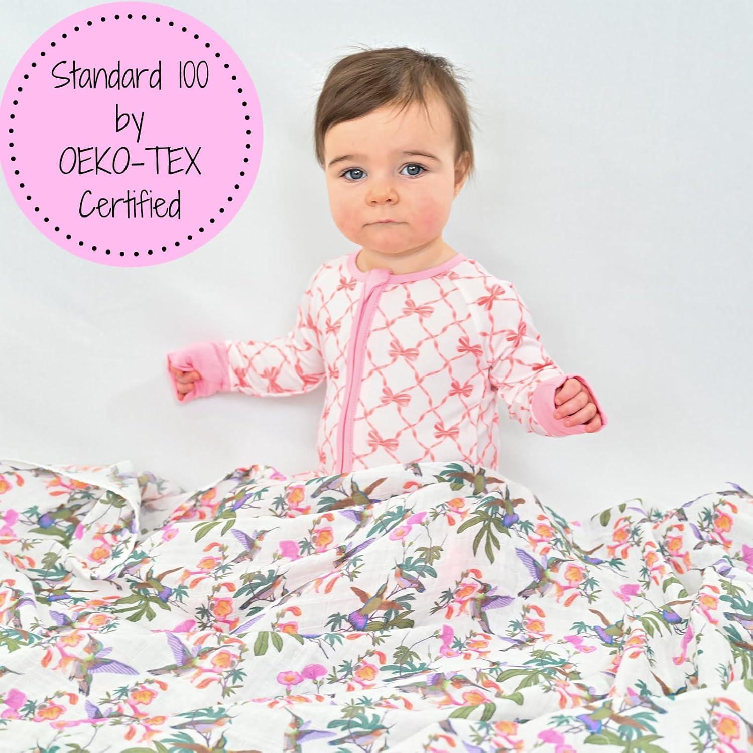 Manta de Envueltos LollyBanks 100% Algodón 119x119 cm Colibrí