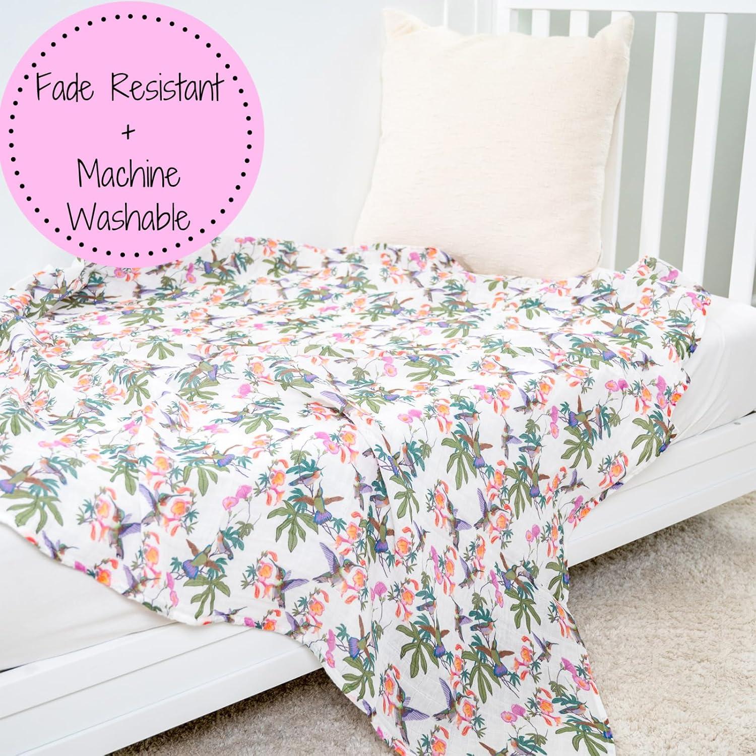 Manta de Envueltos LollyBanks 100% Algodón 119x119 cm Colibrí