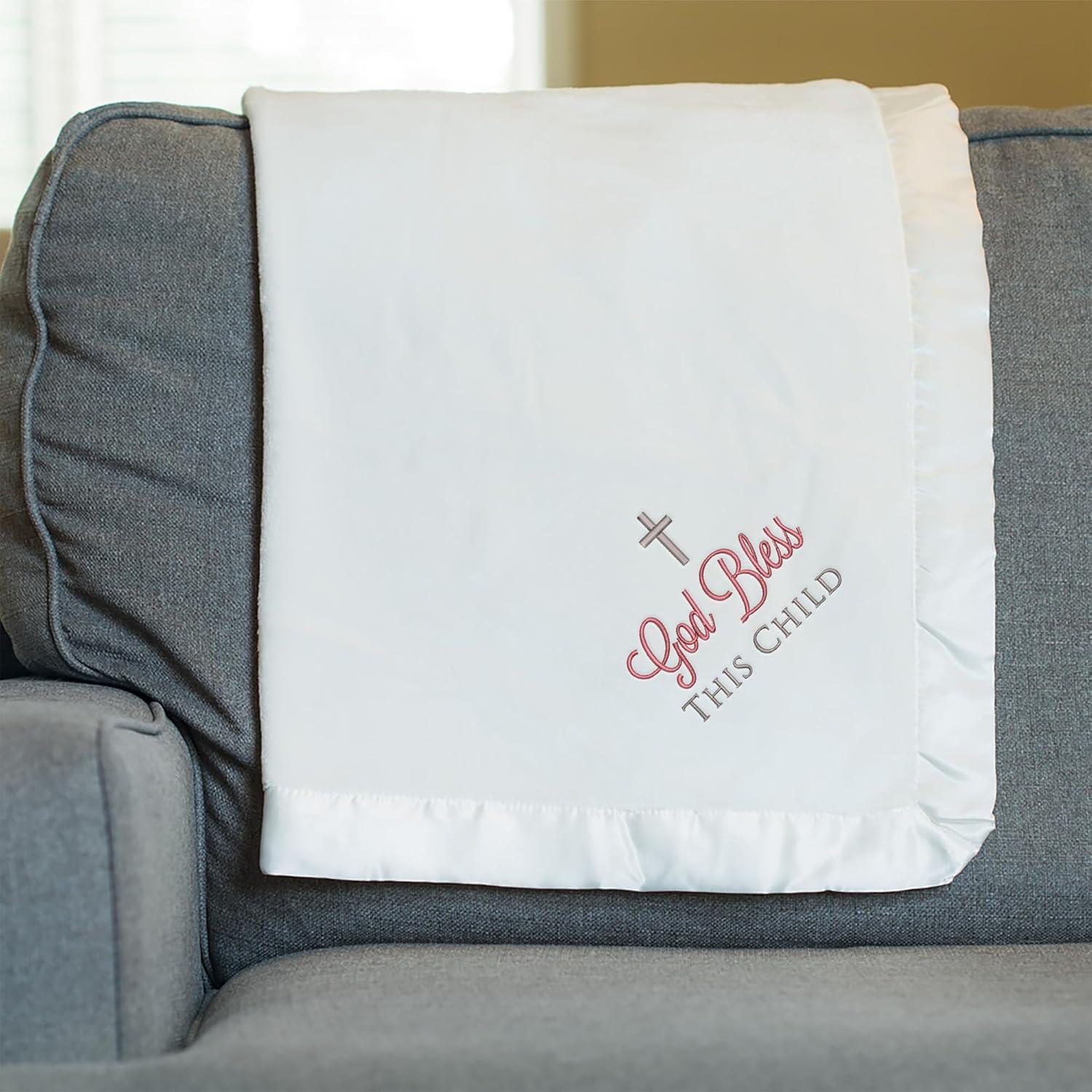 Manta de Bautizo Blanca Bordada Lifetime Creations 76x102cm