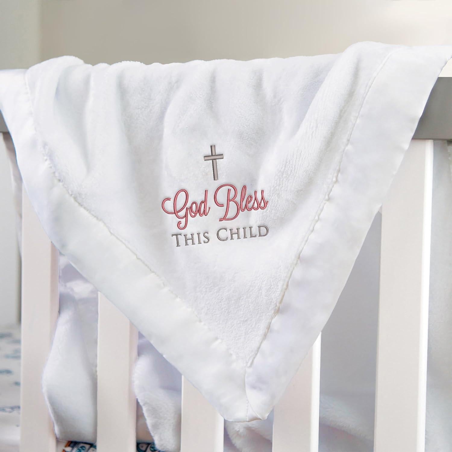 Manta de Bautizo Blanca Bordada Lifetime Creations 76x102cm