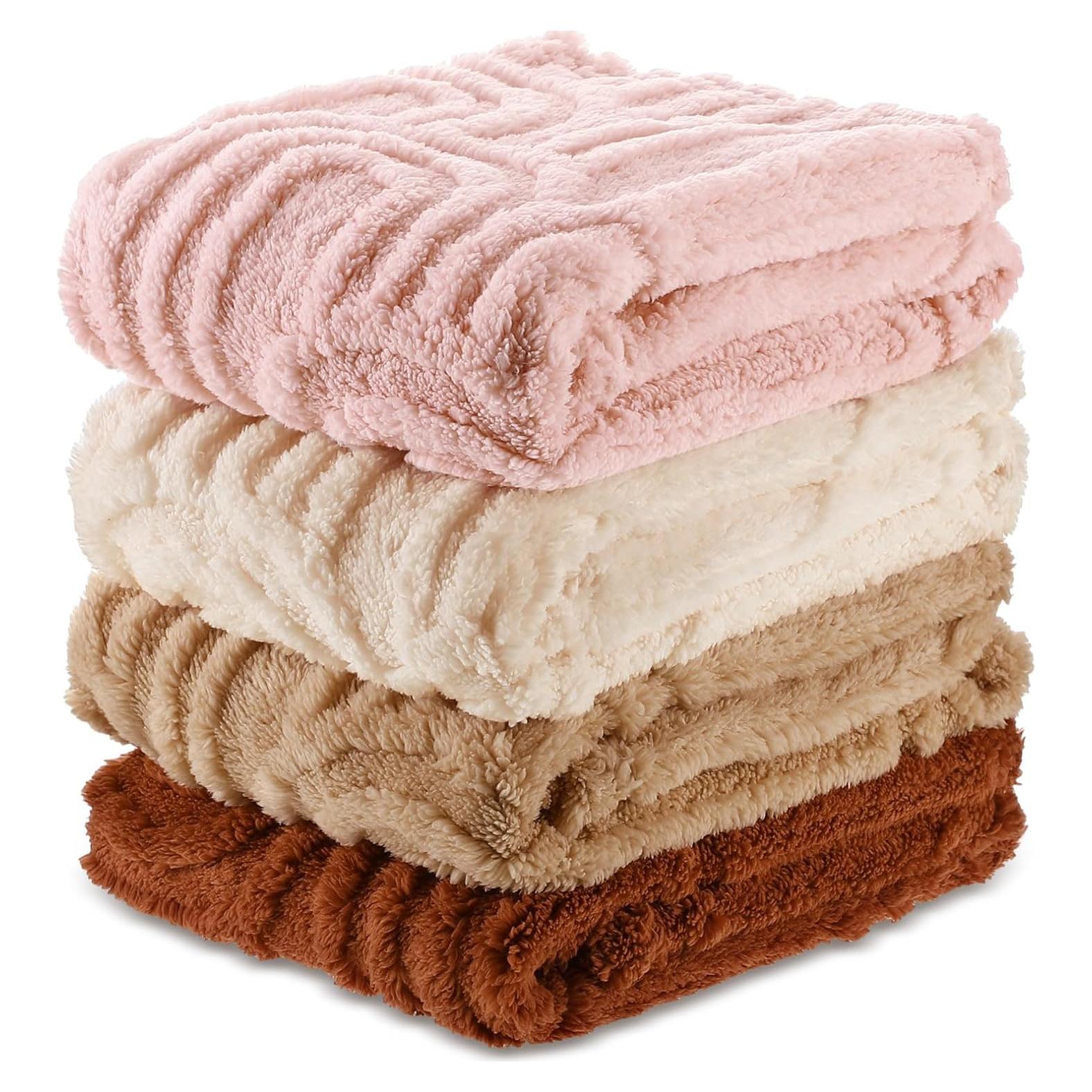 Mantas de Franela Suave Wiwiqing 4 Pcs Arcoíris Bebés