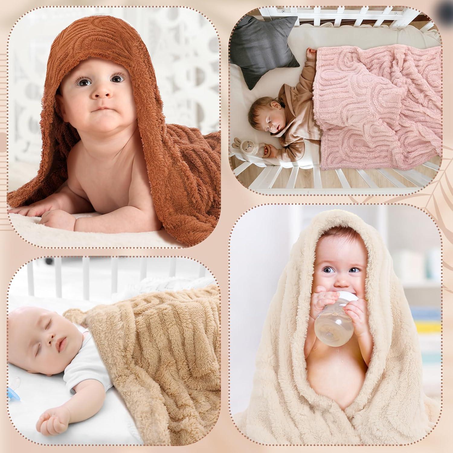 Mantas de Franela Suave Wiwiqing 4 Pcs Arcoíris Bebés