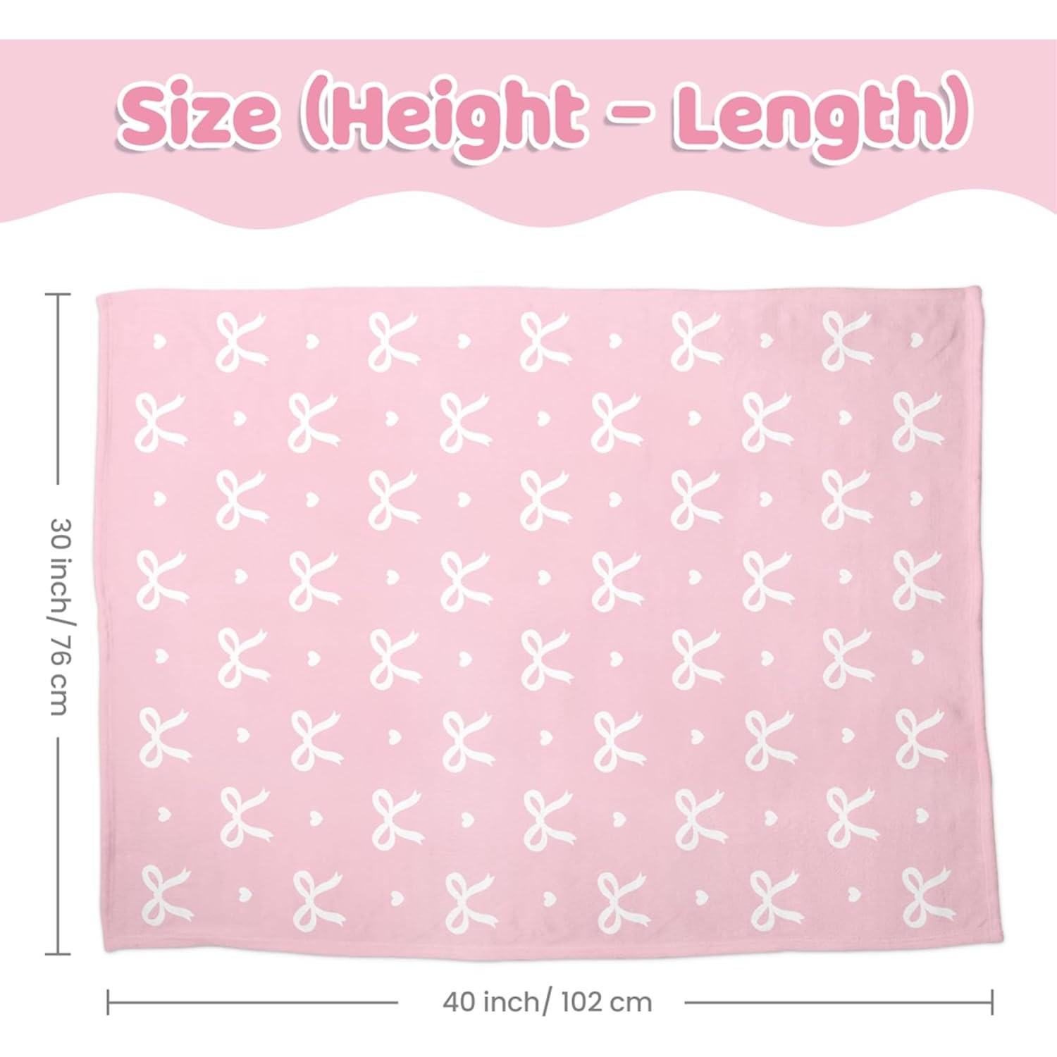 Manta Minky para Bebé SANDJEST 76 x 102 cm Lazo Suave