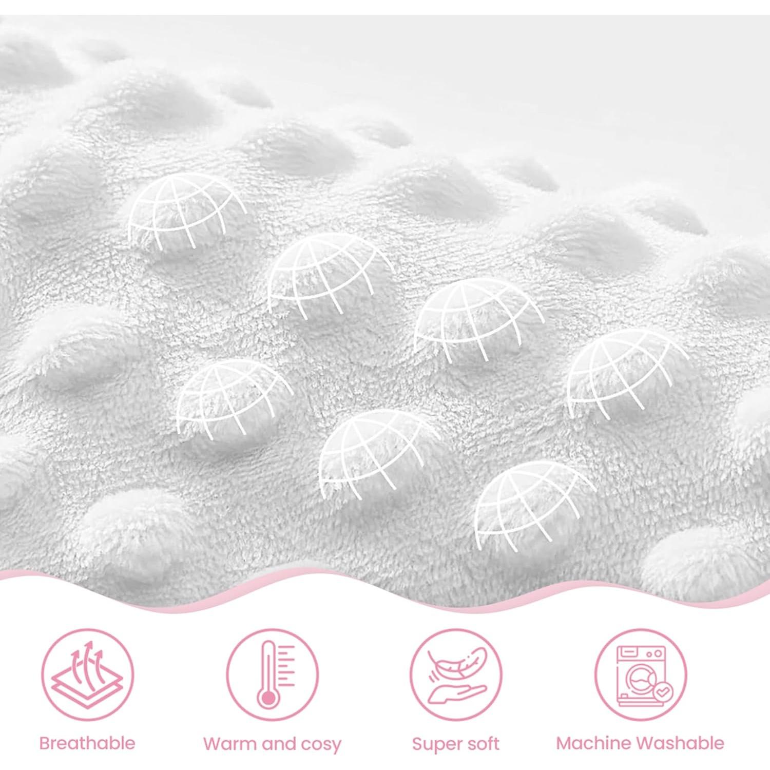 Manta Minky para Bebé SANDJEST 76 x 102 cm Lazo Suave