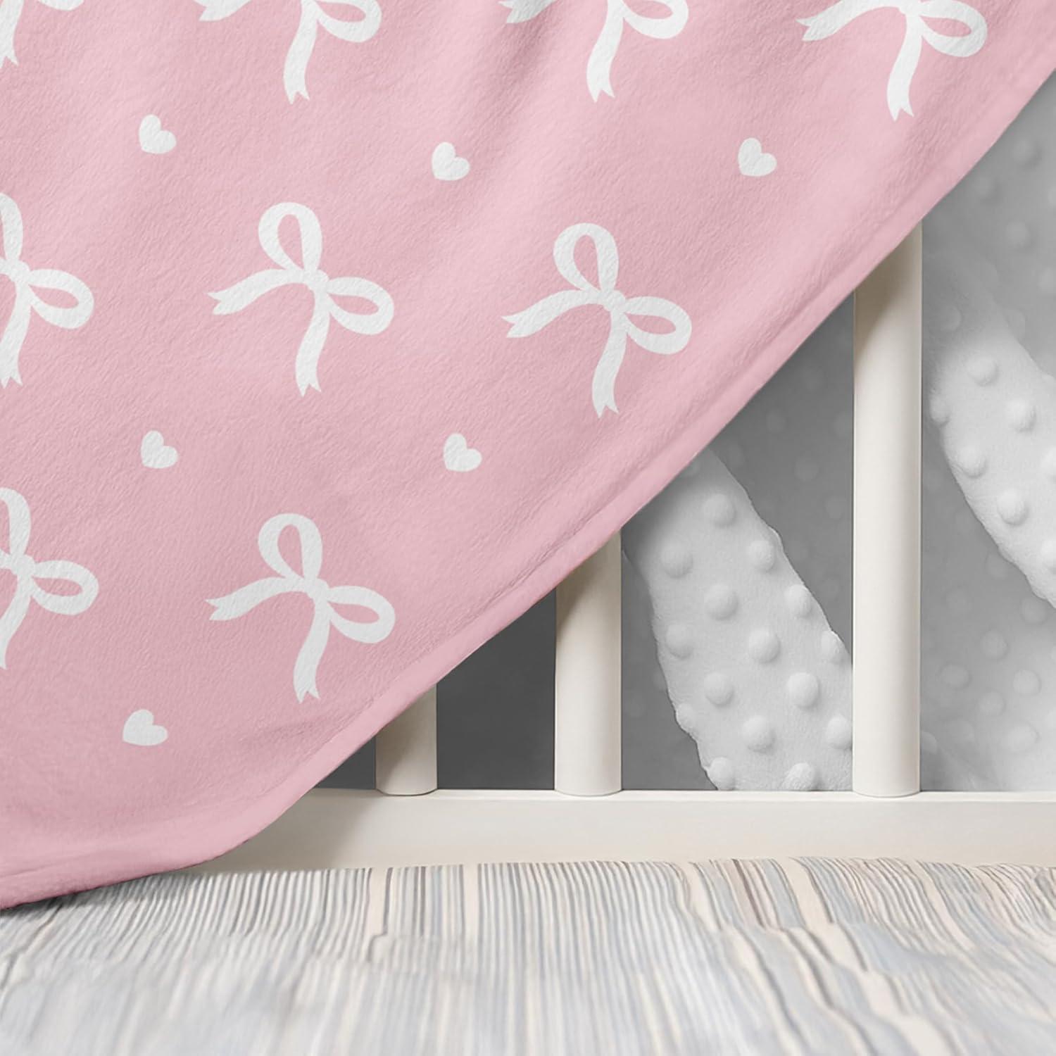 Manta Minky para Bebé SANDJEST 76 x 102 cm Lazo Suave