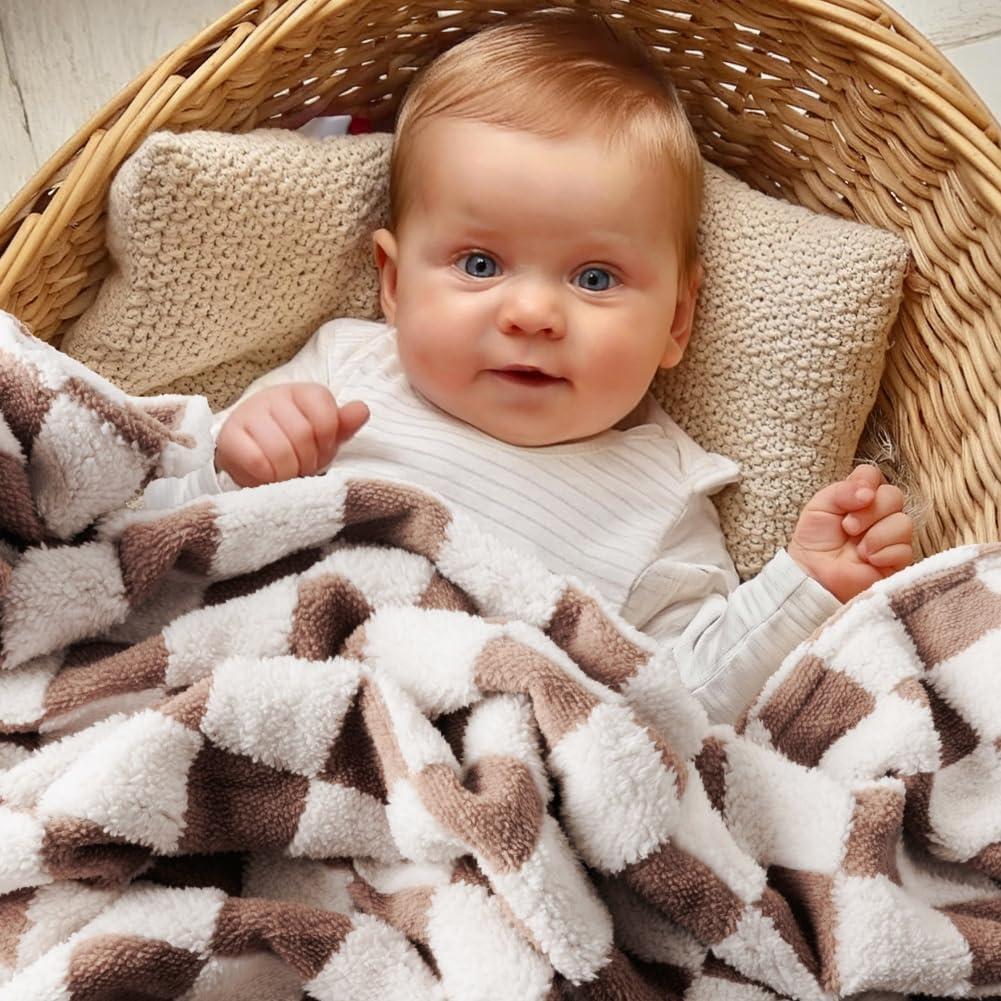 Manta de Cuna Reversible FIGEPO 76x102 cm Suave Marrón