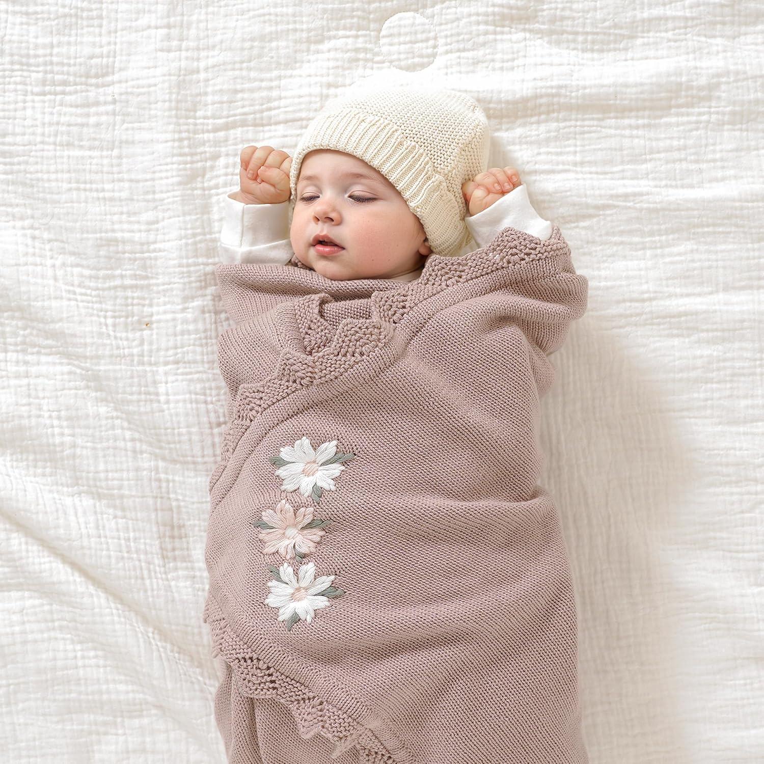 Manta de Recepción LAWKUL 100% Algodón Floral 101.6x76.2cm