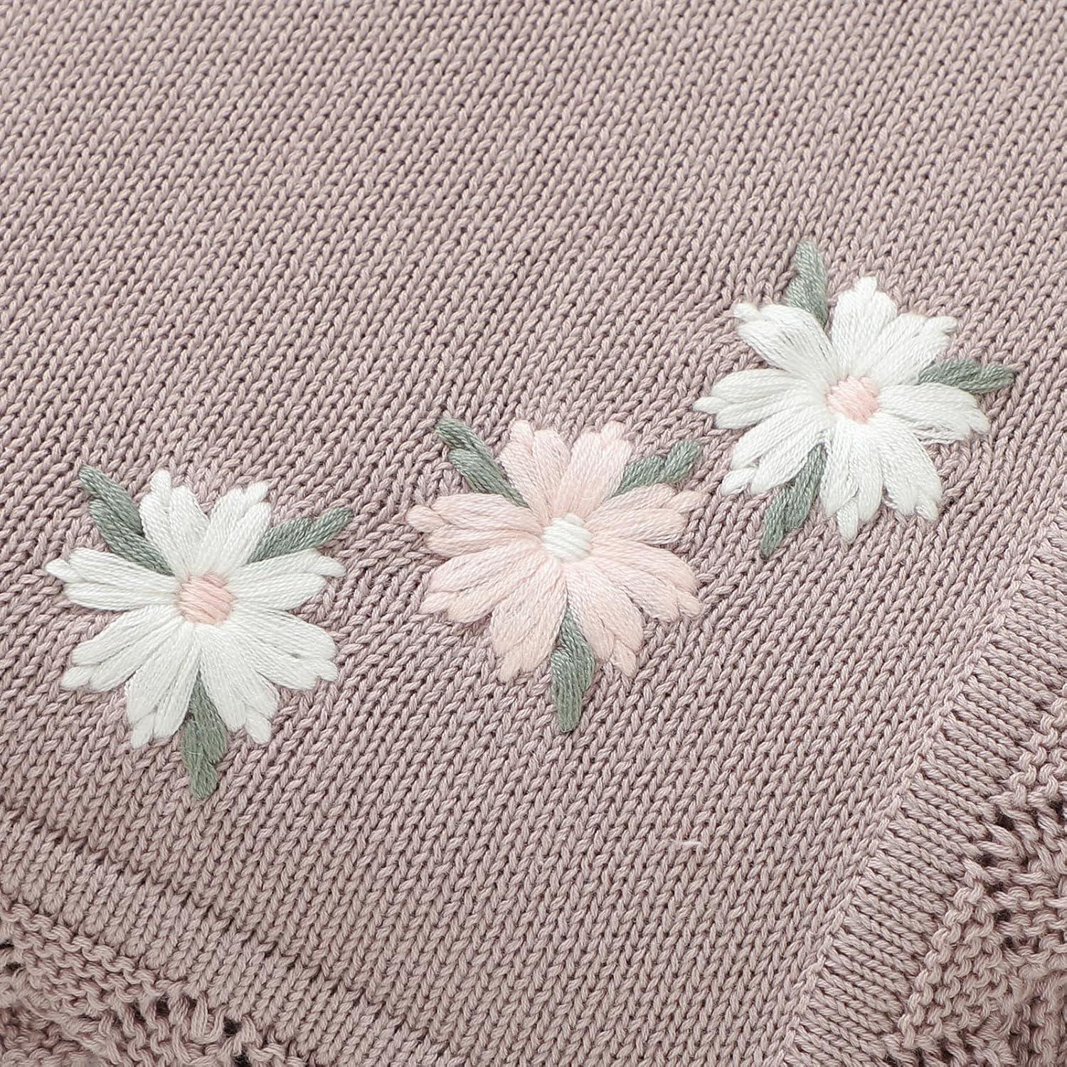 Manta de Recepción LAWKUL 100% Algodón Floral 101.6x76.2cm