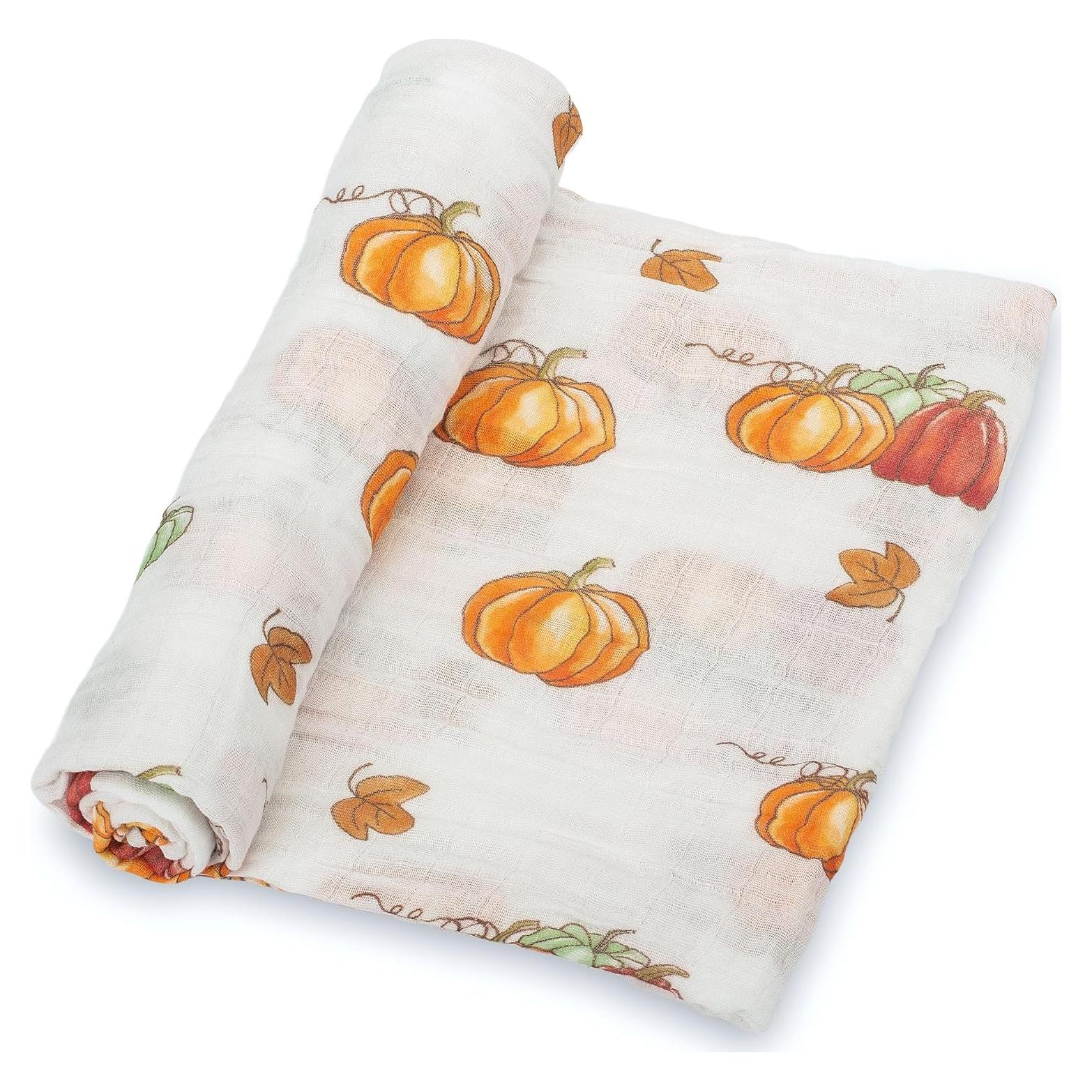 Manta para Bebé LollyBanks 120x120 cm Muselina Algodón Calabaza