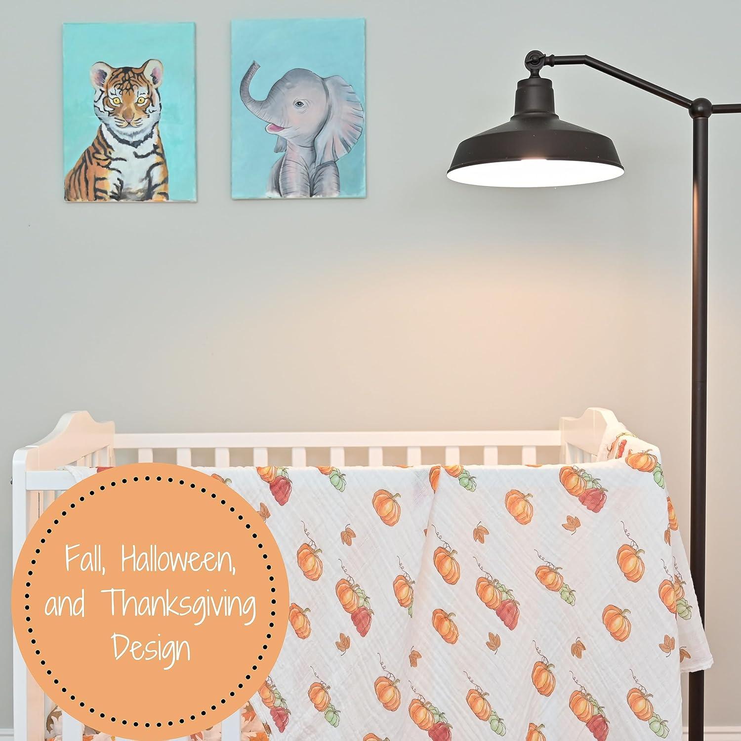 Manta para Bebé LollyBanks 120x120 cm Muselina Algodón Calabaza