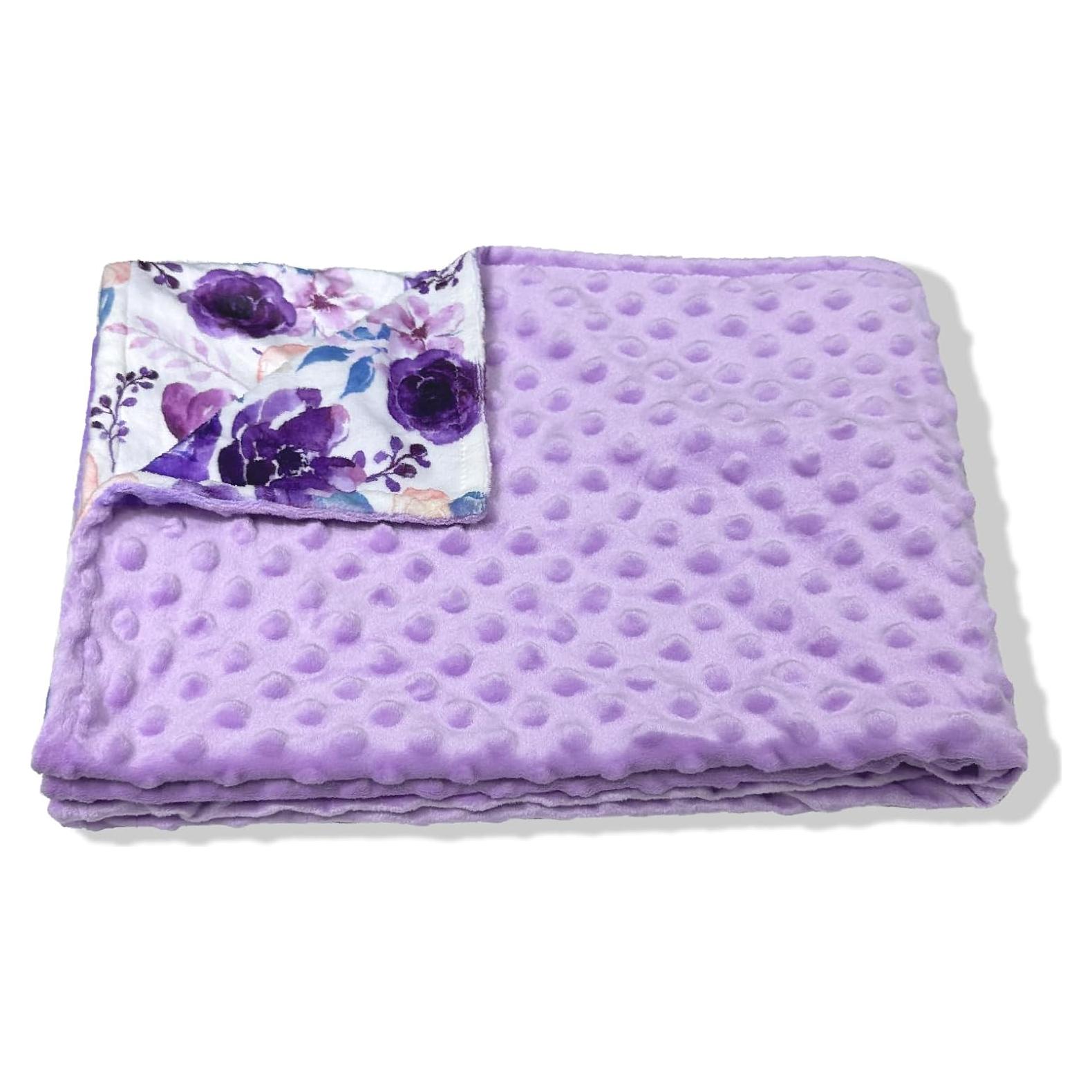 Manta de felpa suave Yufiova BBK01 floral 101.6x76.2 cm púrpura