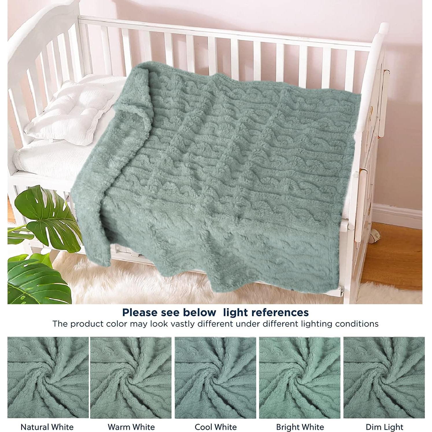 Manta para Bebés HOMRITAR 3D Suave 76x102 cm Verde Celadón