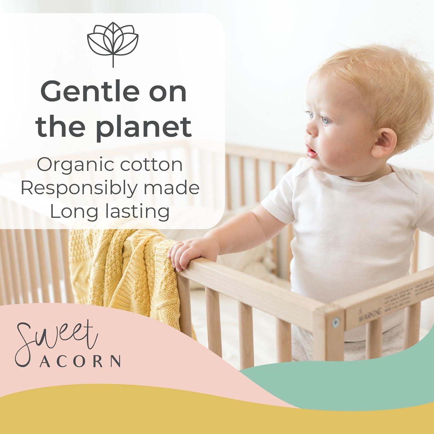 Manta de Bebé Algodón Orgánico Sweet Acorn Amarillo 81x116cm