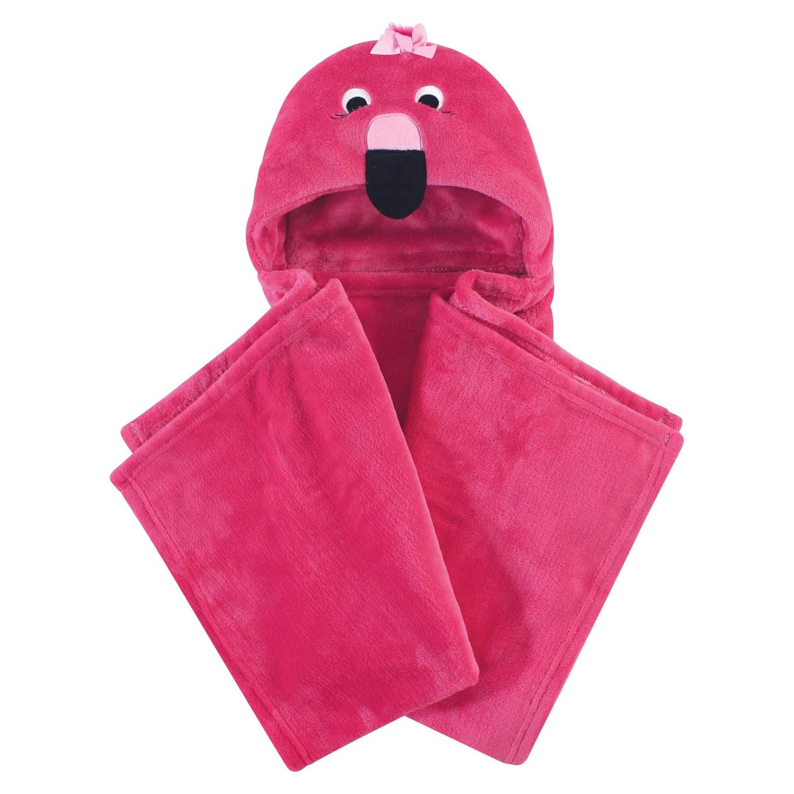 Manta de Peluche con Capucha Hudson Baby Flamenco Unisex 71x102cm