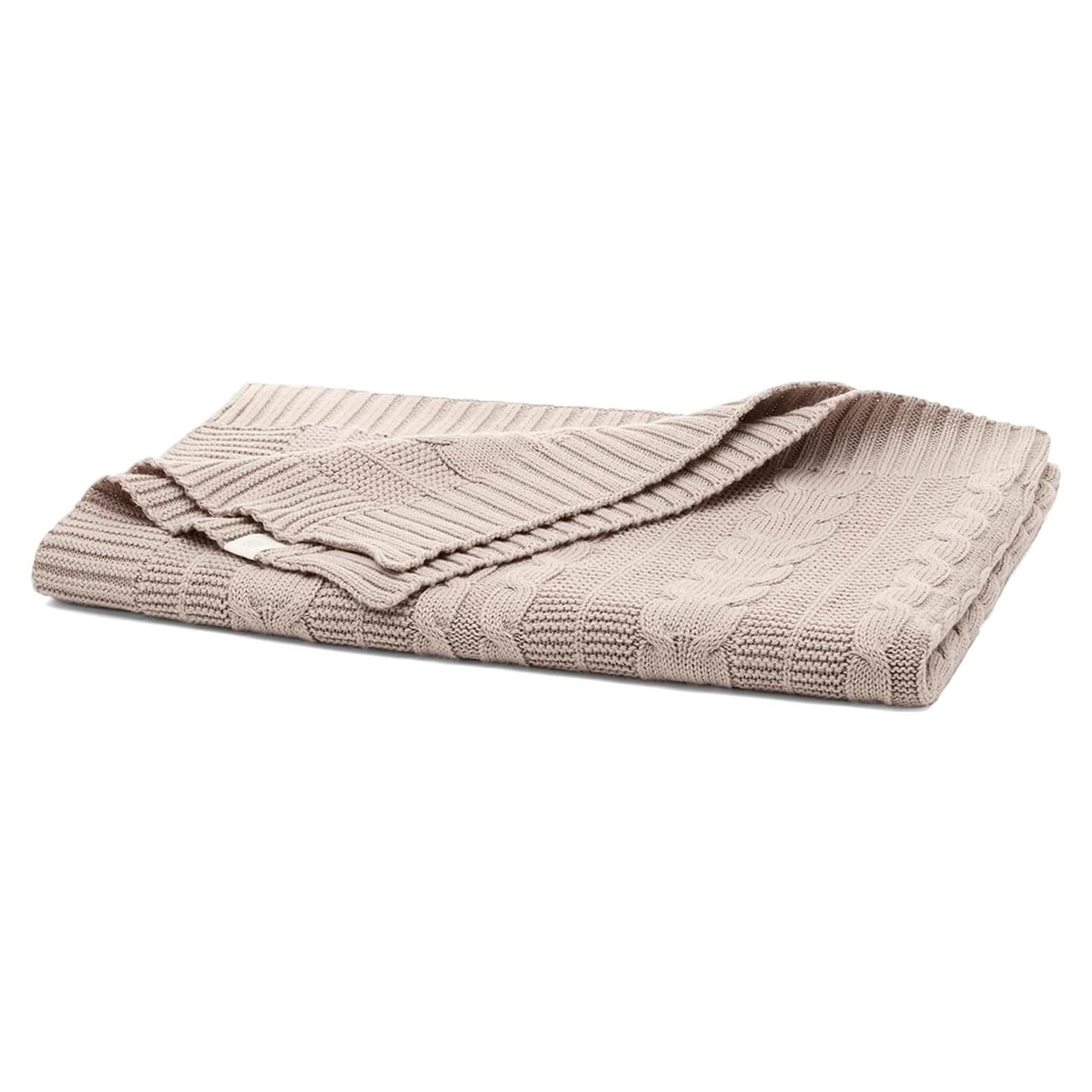 Manta de Punto de Cable para Bebé BOLL & BRANCH - Rosa 100% Algodón Orgánico