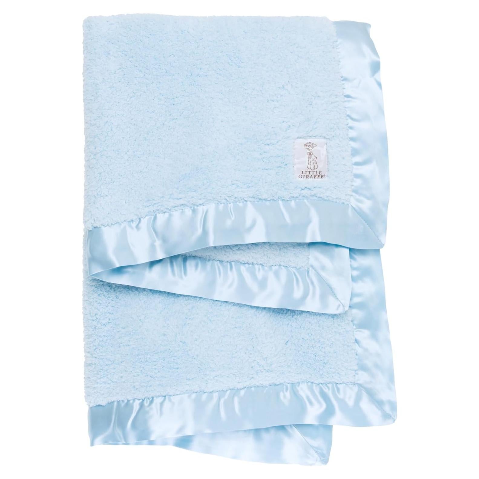 Manta de Bebé Little Giraffe Chenille 73.66x88.9cm Azul