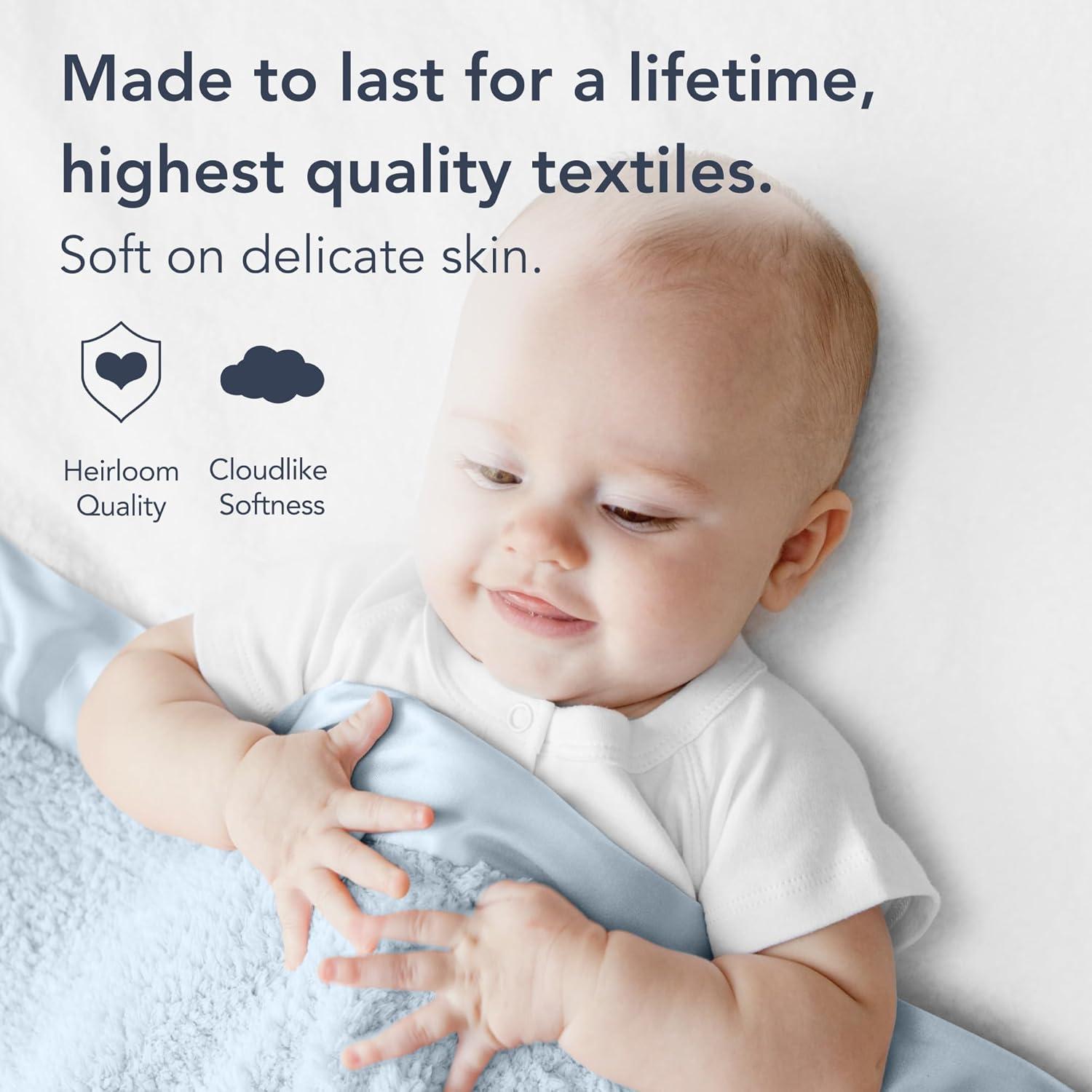 Manta de Bebé Little Giraffe Chenille 73.66x88.9cm Azul