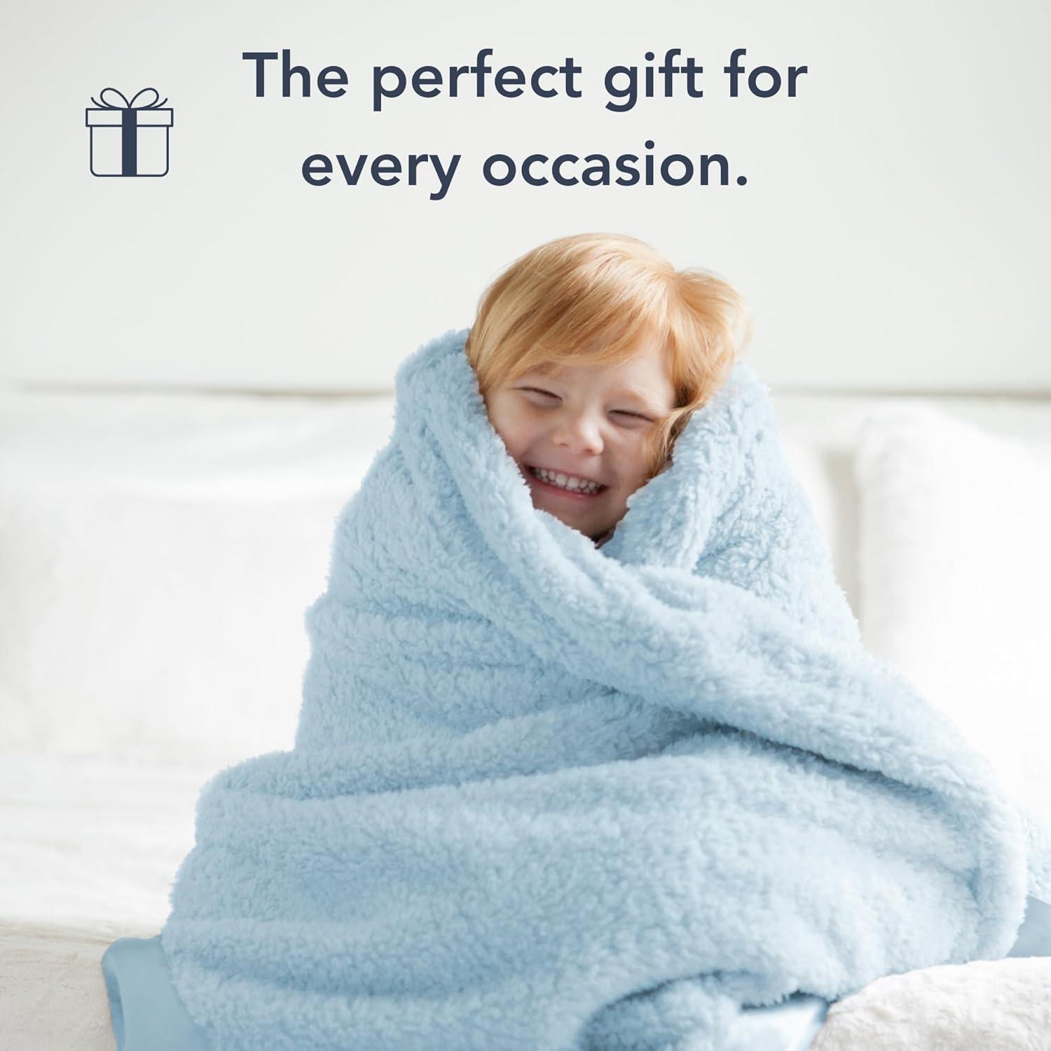 Manta de Bebé Little Giraffe Chenille 73.66x88.9cm Azul