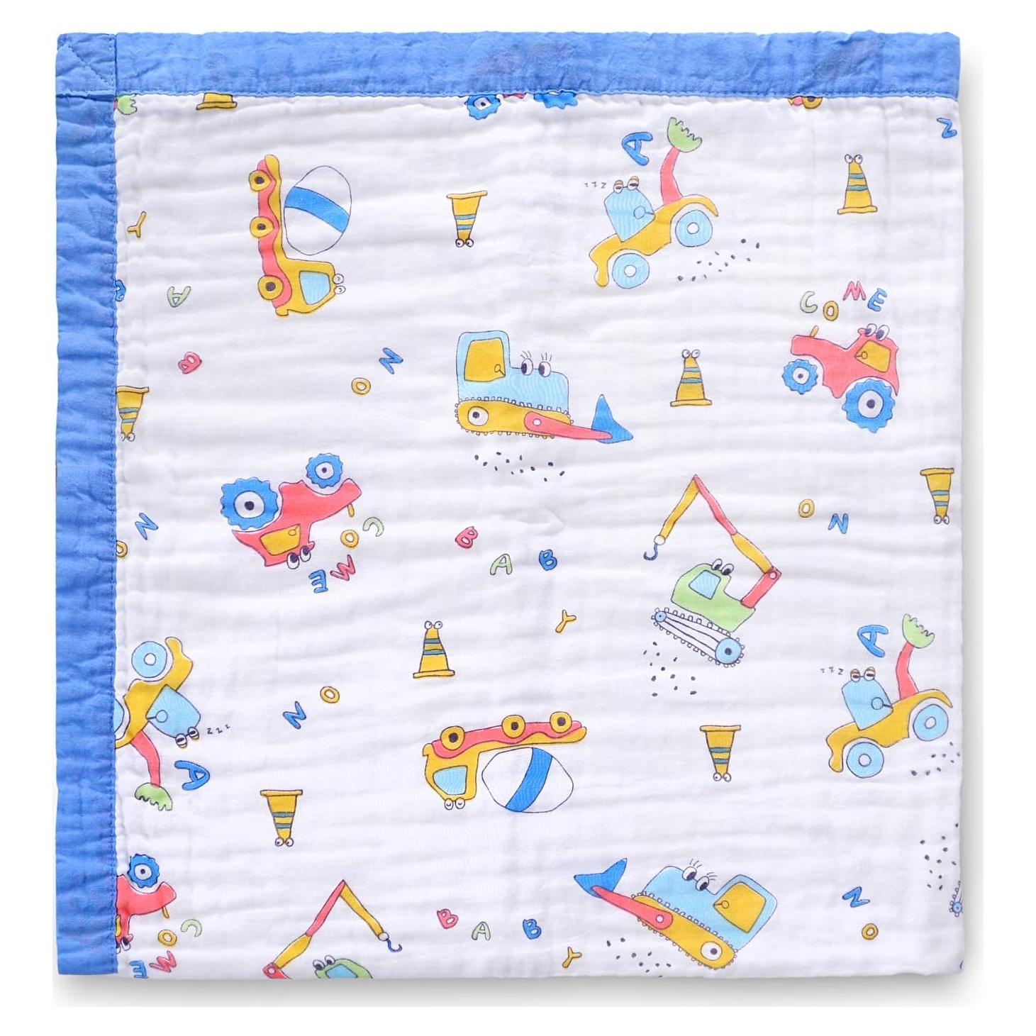 Manta de Muselina 100% Algodón Jay & Ava 106.68 cm Excavadora Azul