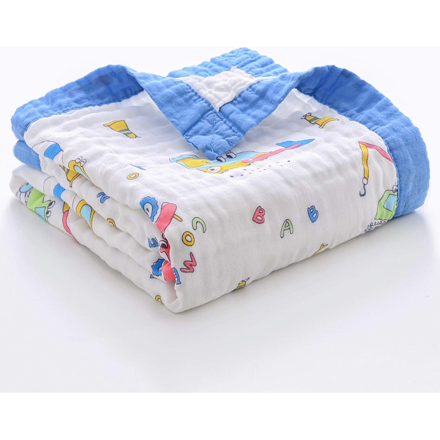 Manta de Muselina 100% Algodón Jay & Ava 106.68 cm Excavadora Azul