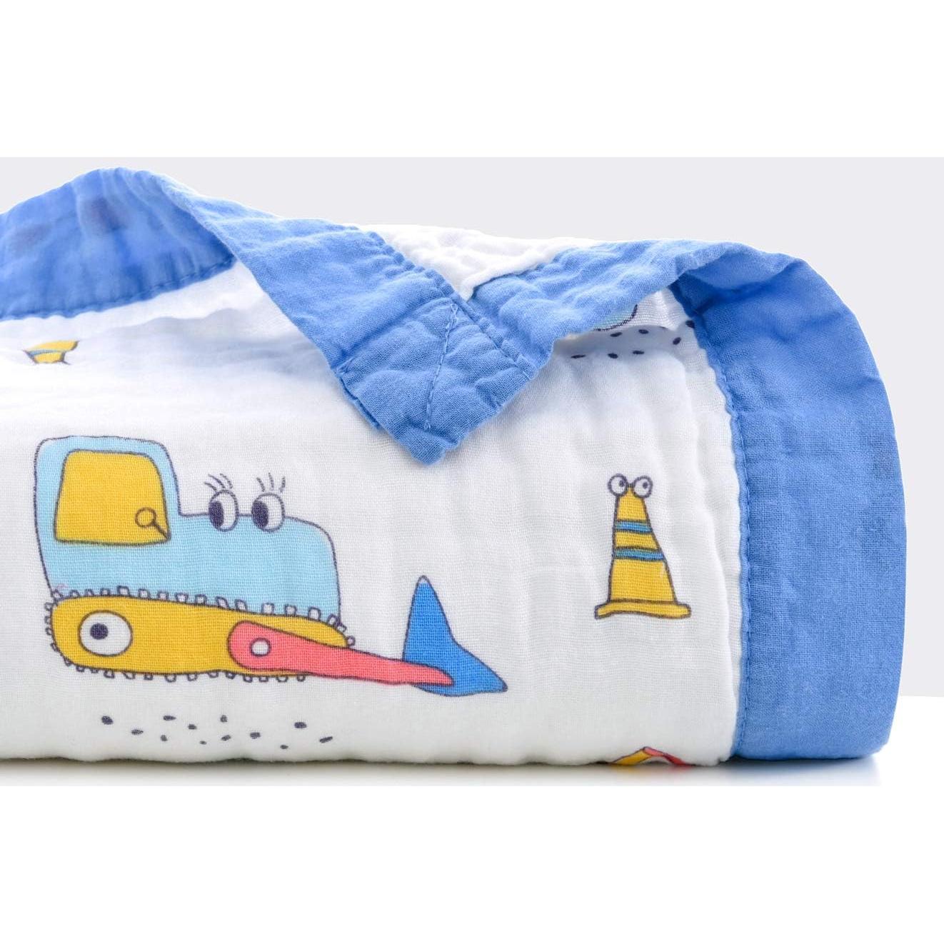 Manta de Muselina 100% Algodón Jay & Ava 106.68 cm Excavadora Azul