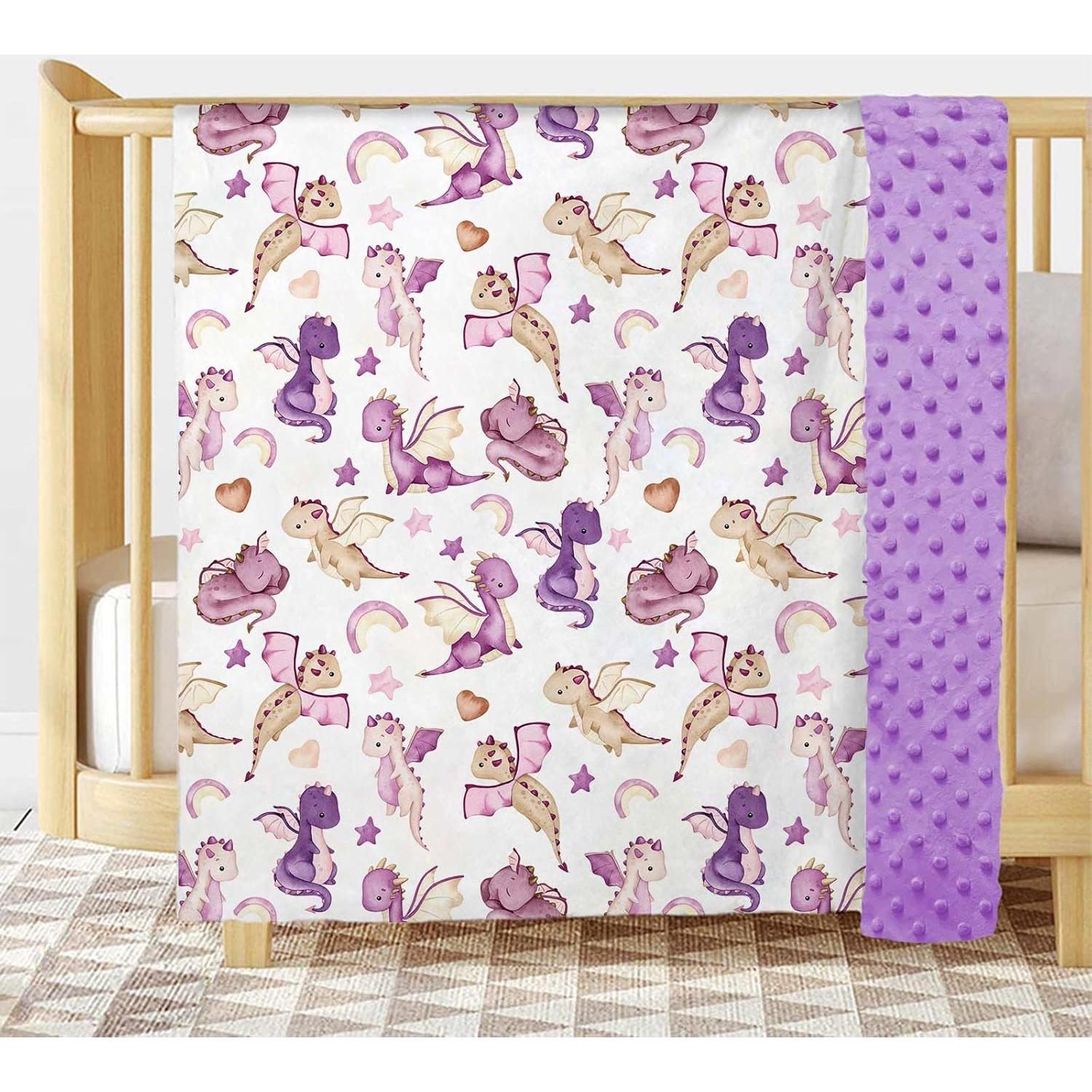 Manta de Dragón Buerhanerry para Bebés 76x102 cm Púrpura