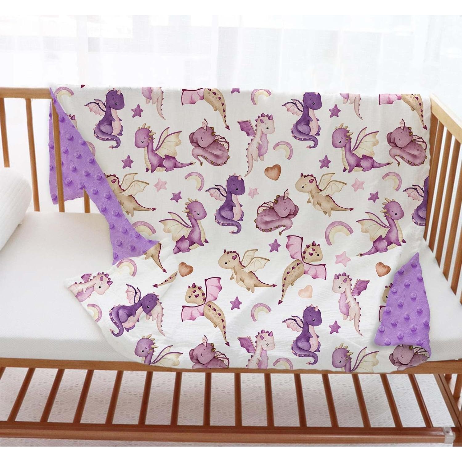 Manta de Dragón Buerhanerry para Bebés 76x102 cm Púrpura