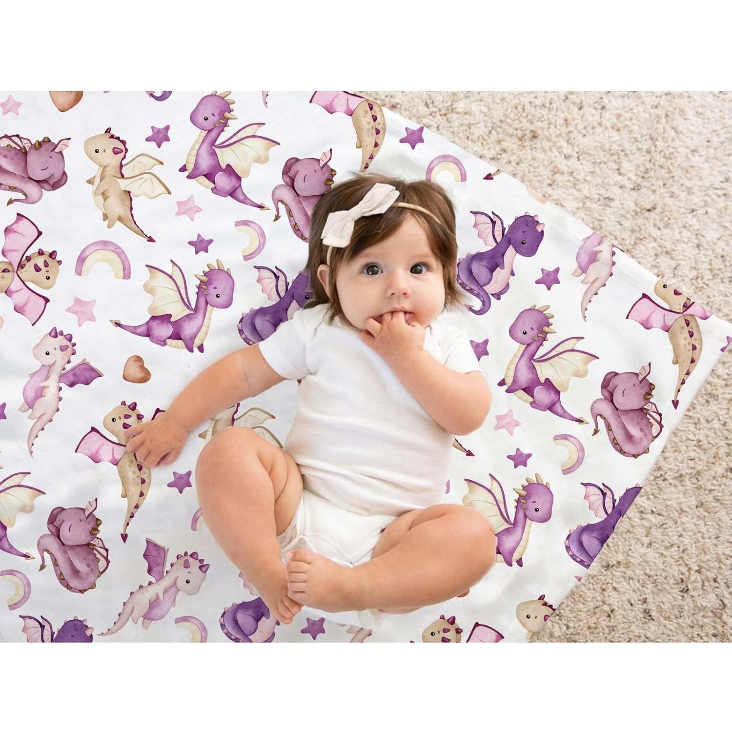 Manta de Dragón Buerhanerry para Bebés 76x102 cm Púrpura