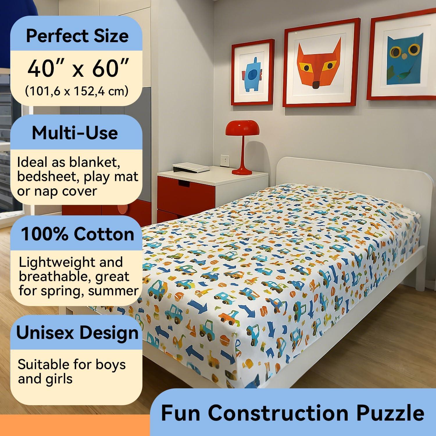 Manta de Algodón Omilion Zona de Construcción 101.6x152.4 cm