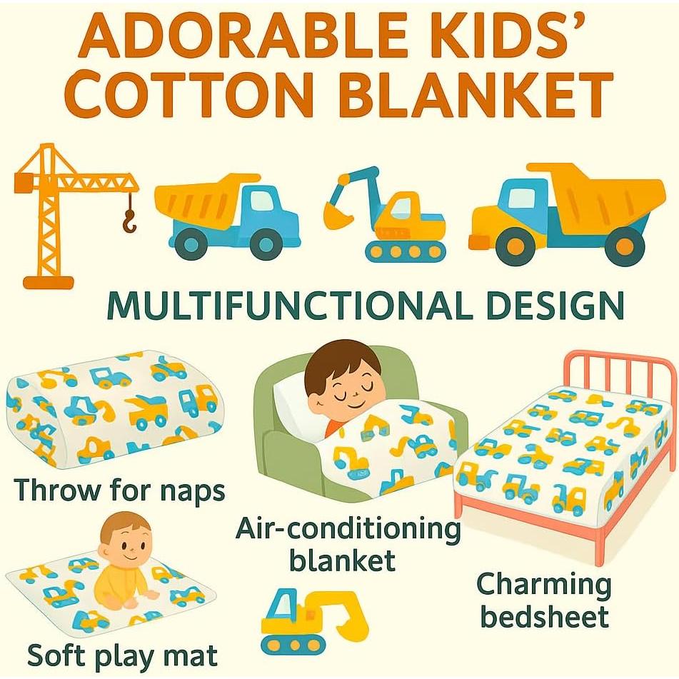 Manta de Algodón Omilion Zona de Construcción 101.6x152.4 cm