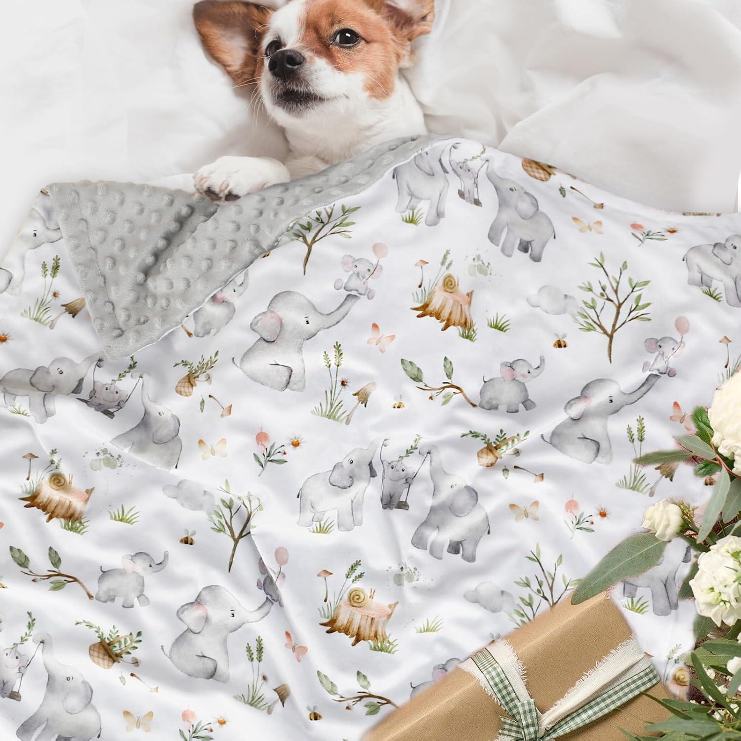 Manta BOPRIO para Bebés Unisex 76x102 cm Elefante Suave