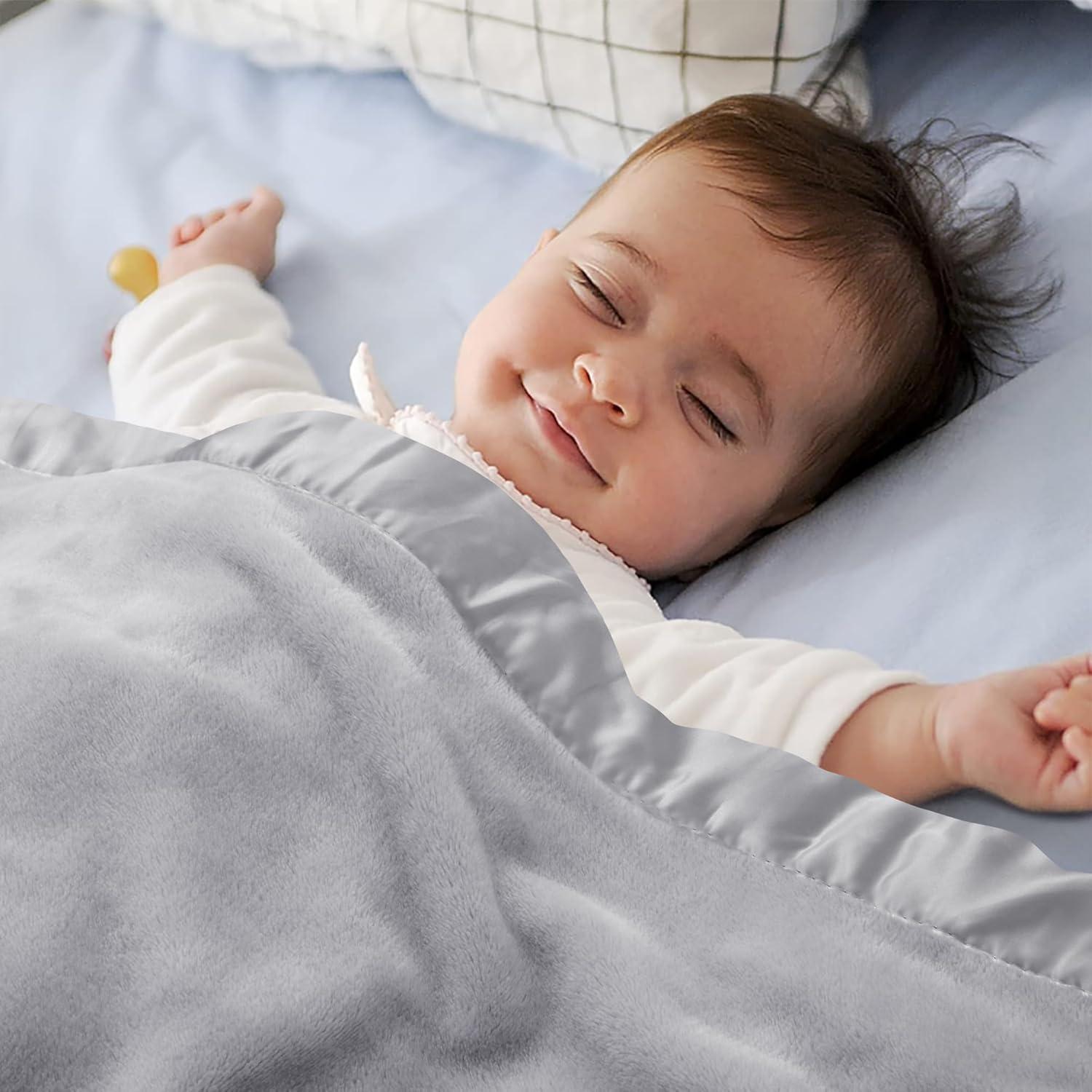 Manta de bebé Pro Goleem forro polar gris 76x102 cm