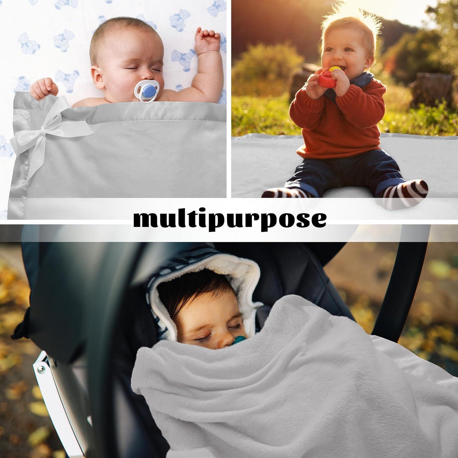 Manta de bebé Pro Goleem forro polar gris 76x102 cm