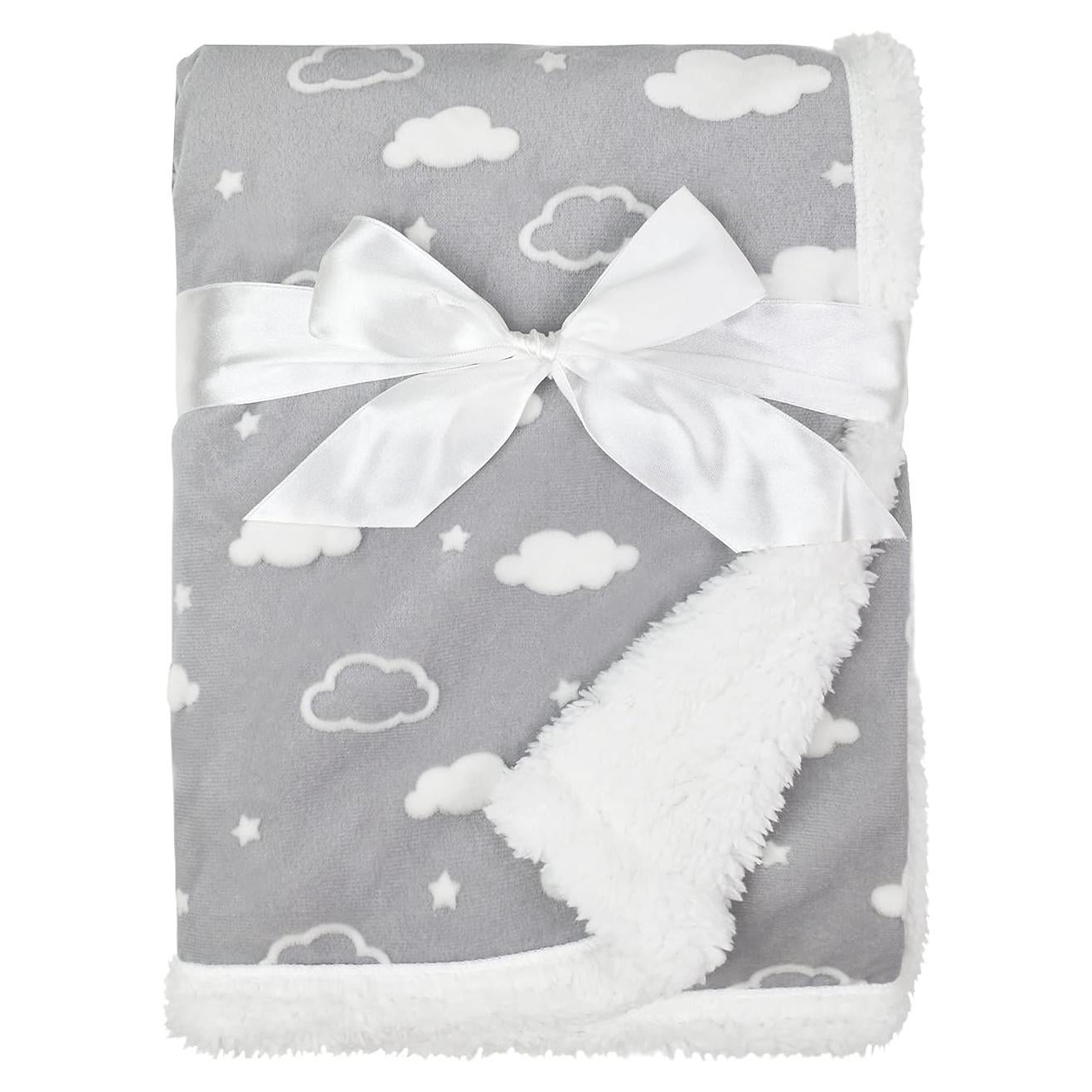 Manta de Recepción TL Care Sherpa Chenille Gris 3D 76x89 cm