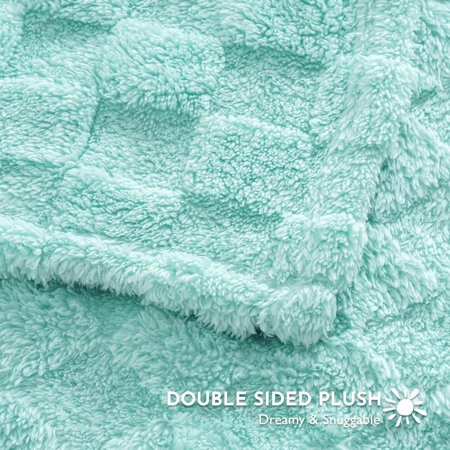 Manta de Bebé a Cuadros EVERGRACEHOME 76.2x101.6 cm Azul Aqua