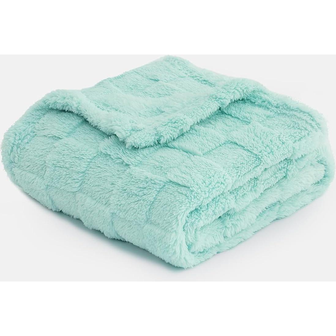 Manta de Bebé a Cuadros EVERGRACEHOME 76.2x101.6 cm Azul Aqua