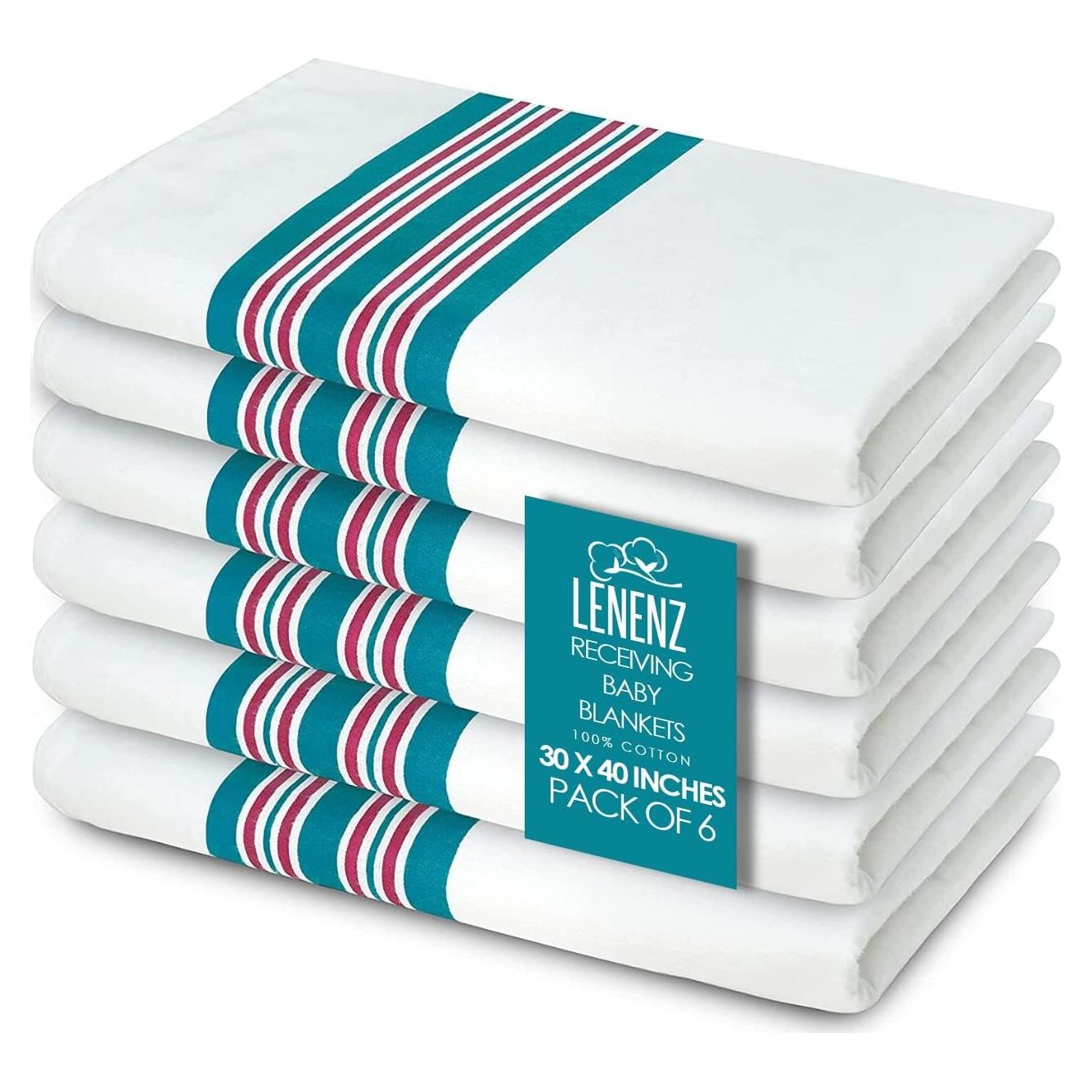 Manta de Recepción Lenenz 100% Algodón 76x102 cm Rosa Teal