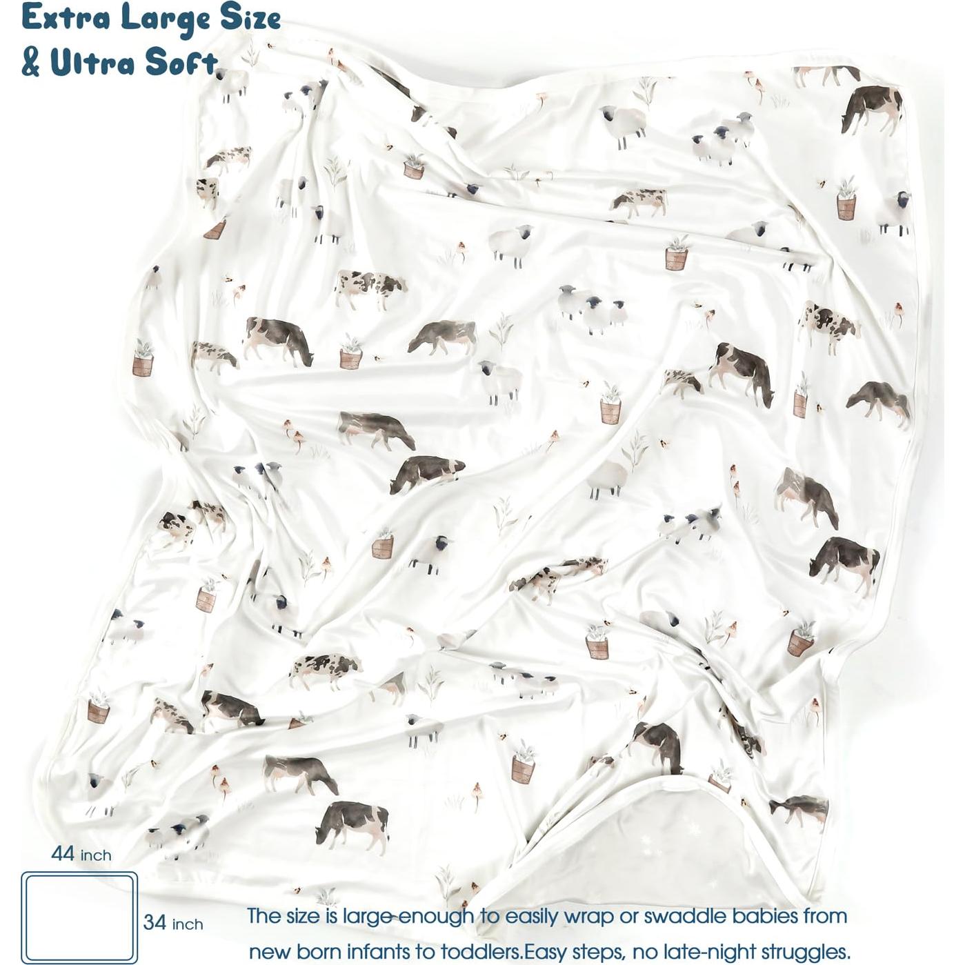 Manta de Swaddle GRSSDER 86x112 cm Animales de Granja