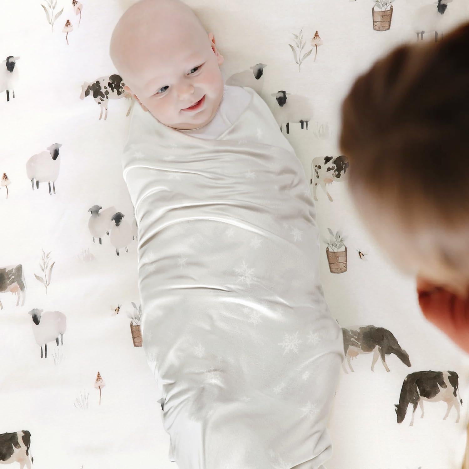 Manta de Swaddle GRSSDER 86x112 cm Animales de Granja