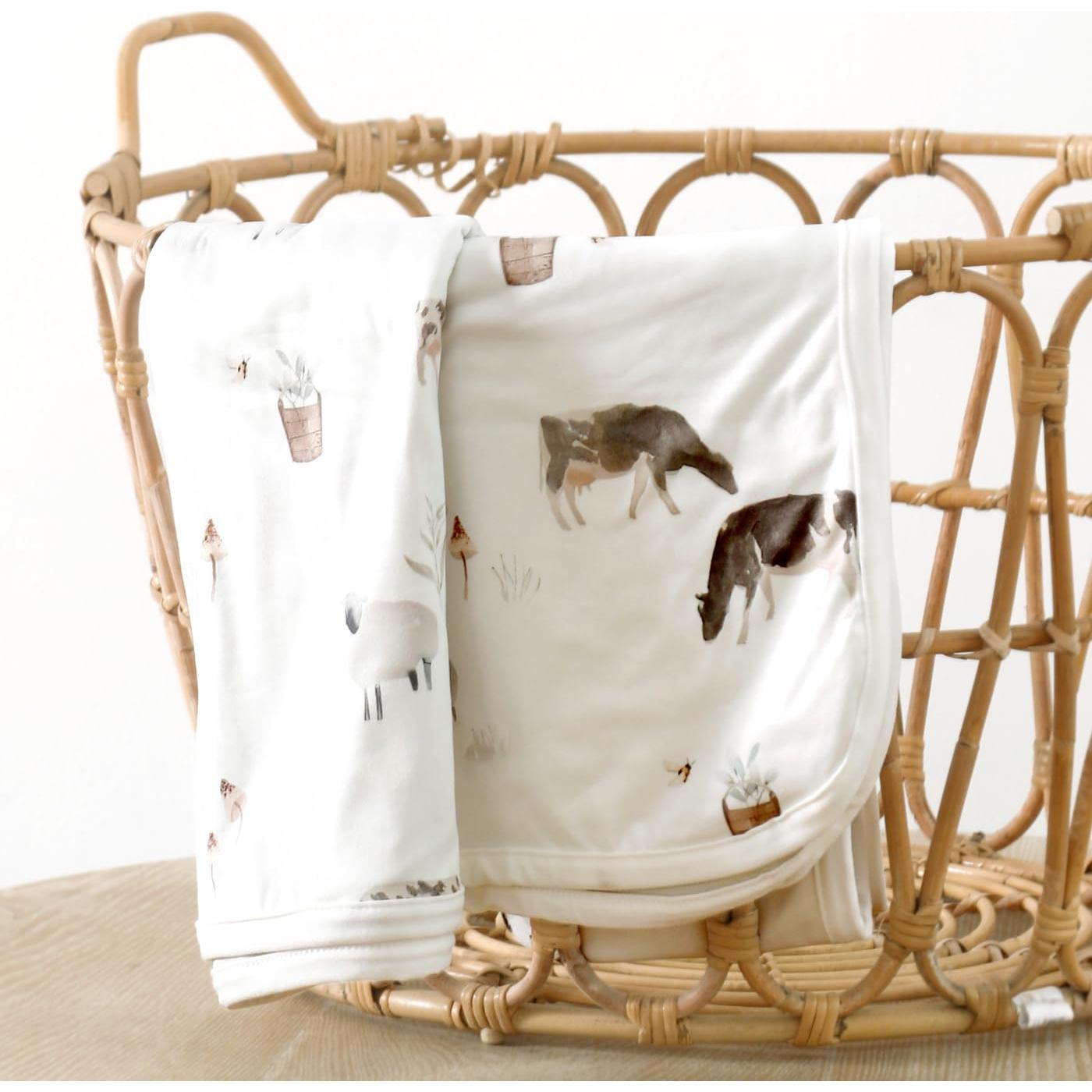 Manta de Swaddle GRSSDER 86x112 cm Animales de Granja