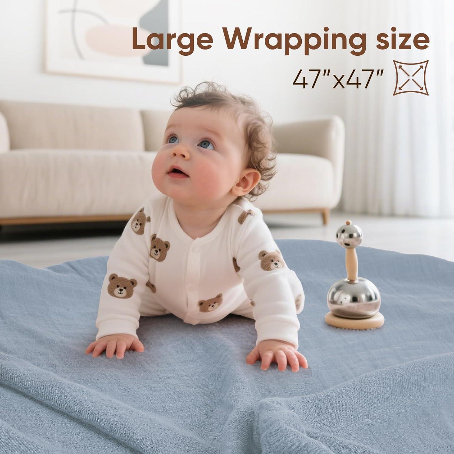 Mantas de Muselina MIGIOL 3 Piezas 119x119 cm Suaves y Transpirables